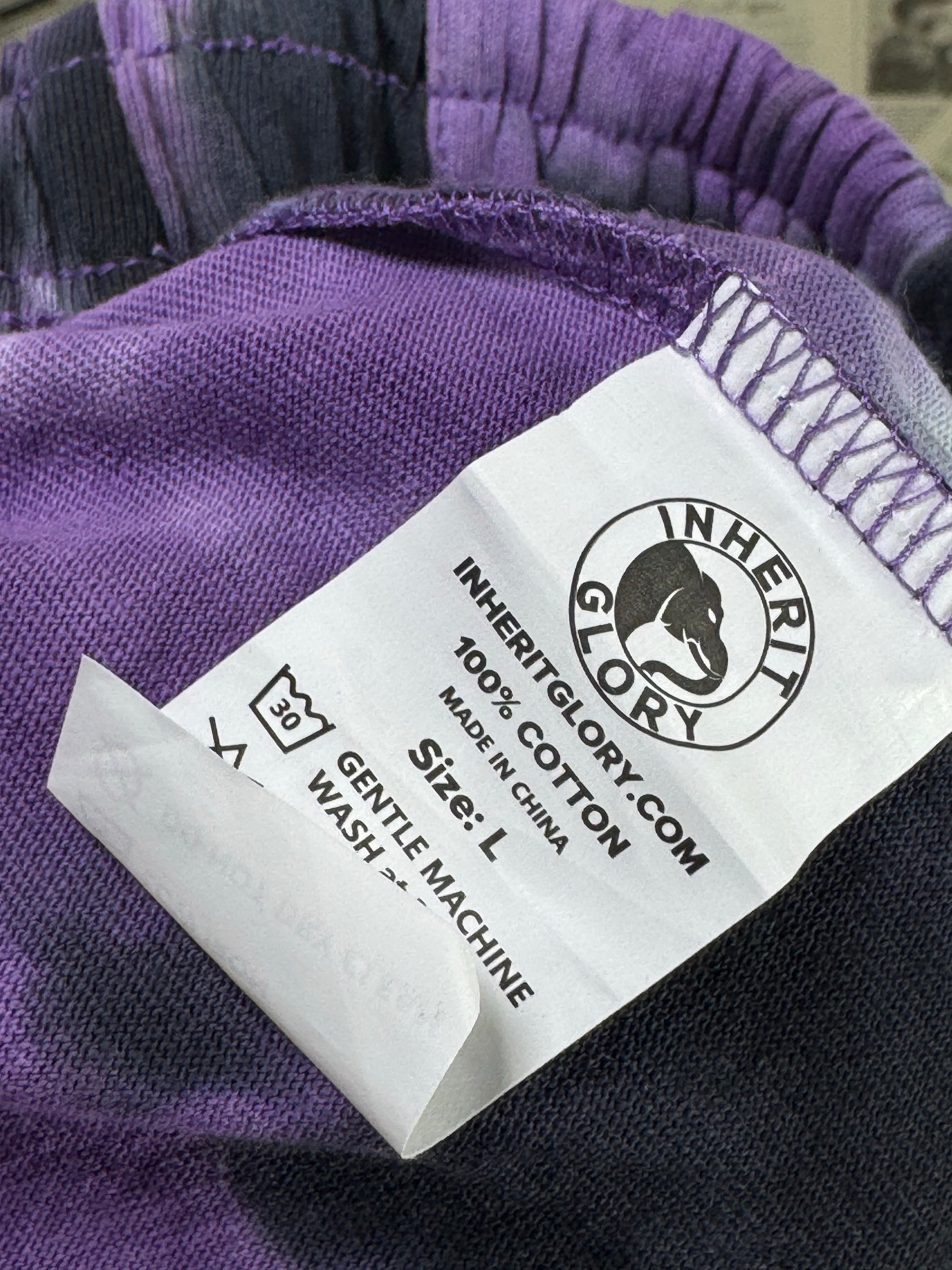 Inherit Glory® Waist: 28" to 30" | Purple tie dye | Shorts | Cotton | 1218 - Genuine Maal