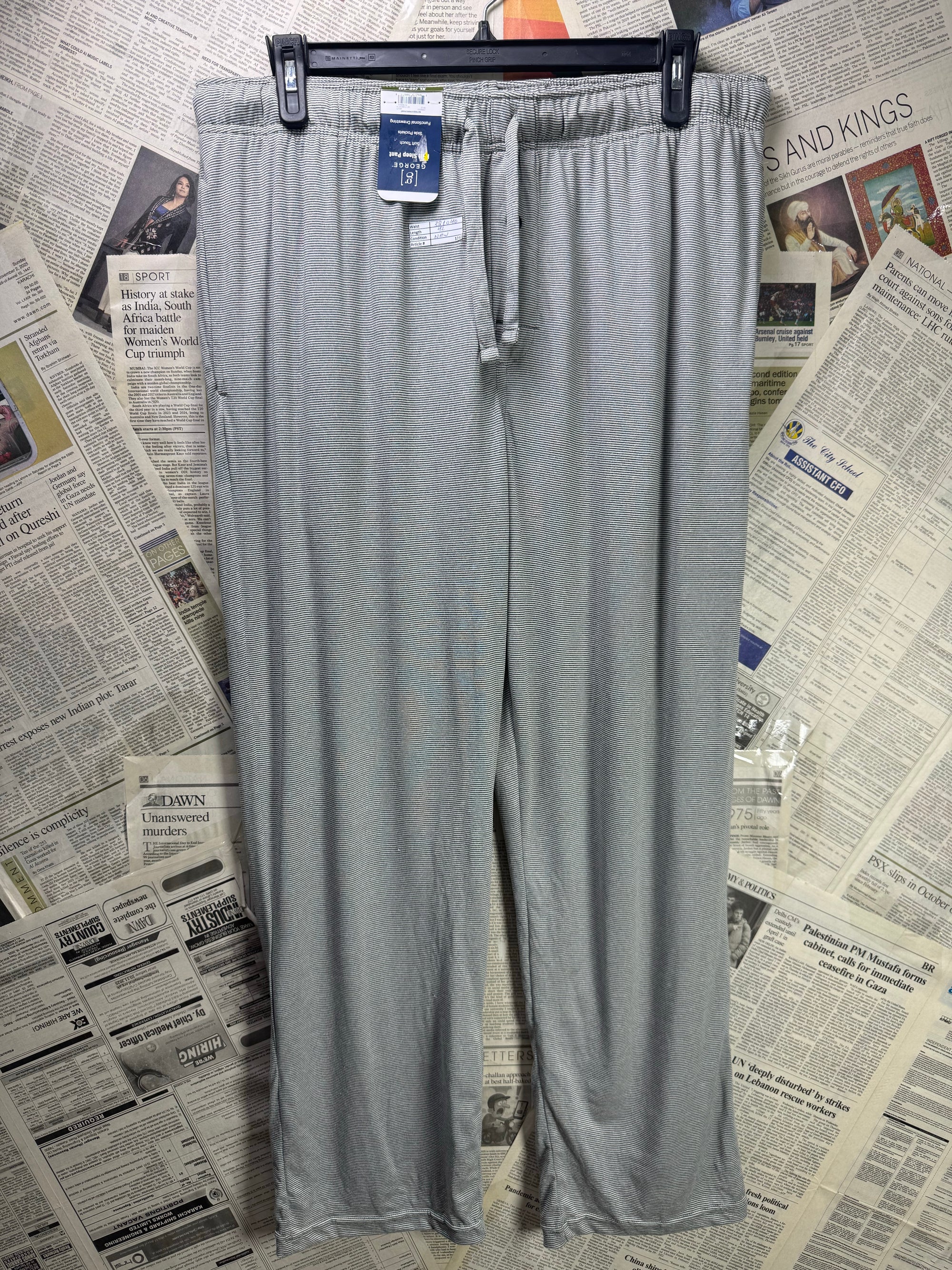George® Waist: 38" to 40" | Grey | Sleepwear Trousers | Cotton | 1232 - Genuine Maal