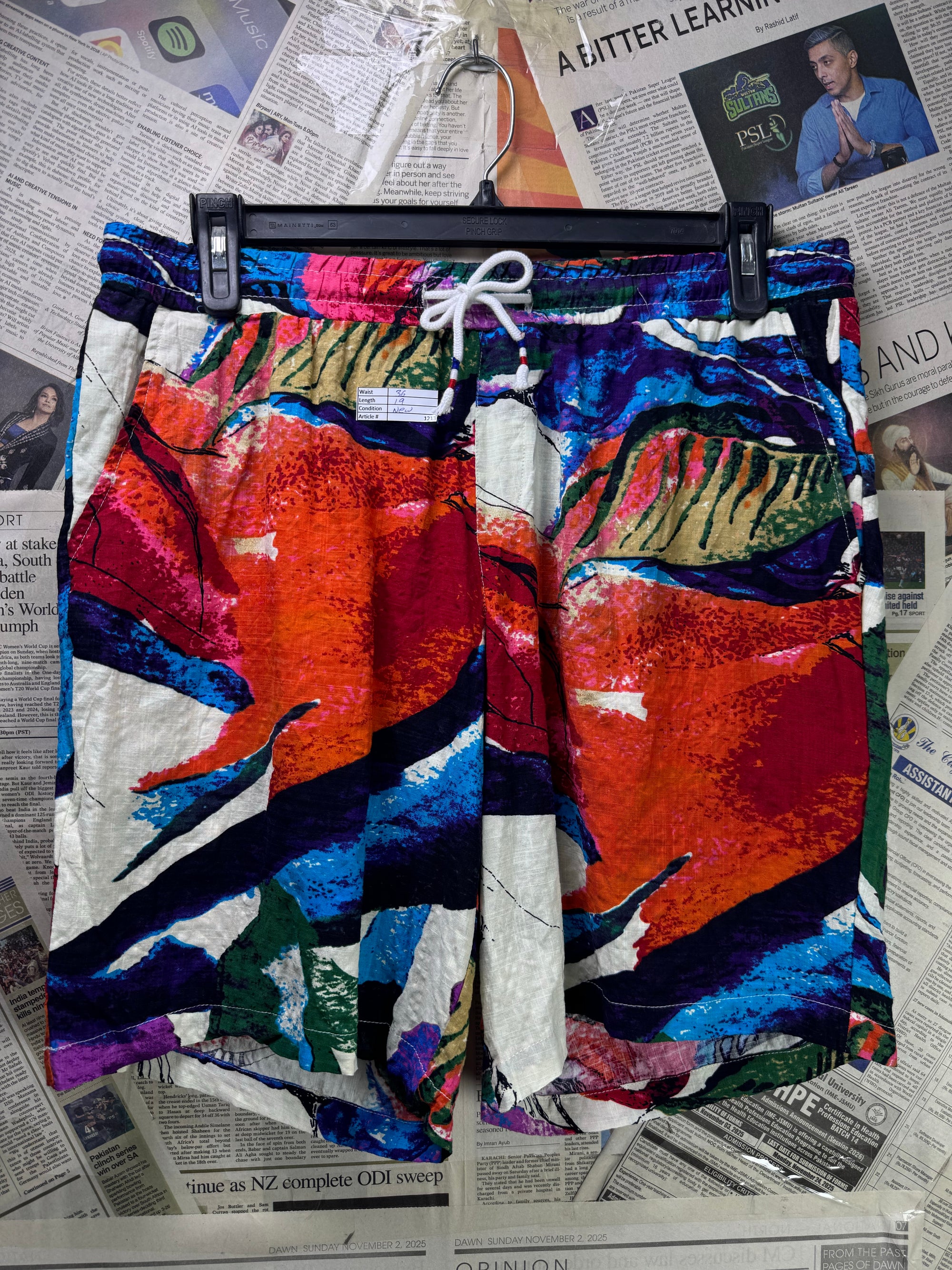 Jogal® Waist: 36" | Multicolor | Beach Shorts | Cotton - Viscose | 1213 - Genuine Maal