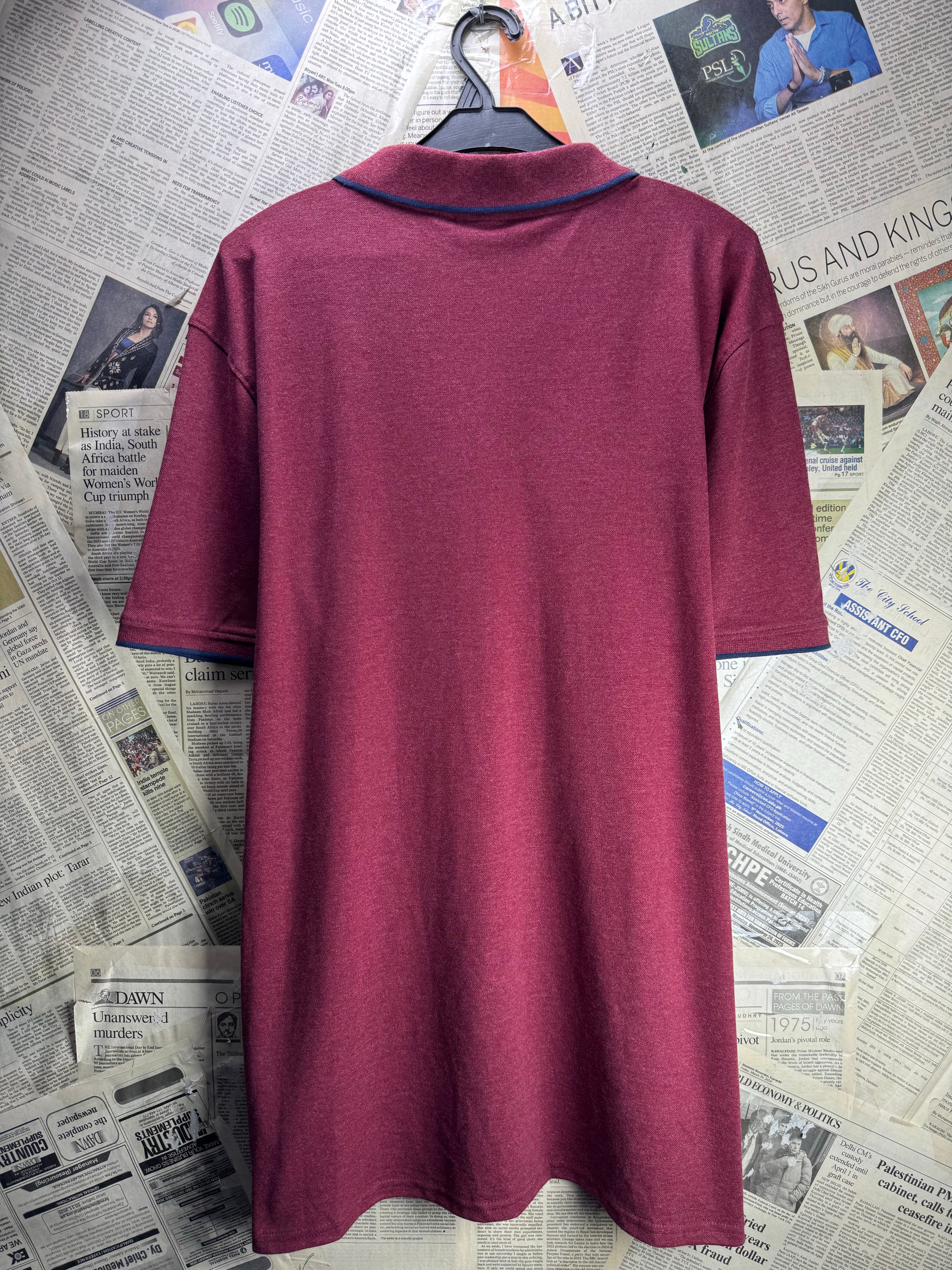 Brend Berger® Large | Chest: 23" | Red | Polo Shirt | Poly - Cotton - Elastane | 4898 - Genuine Maal
