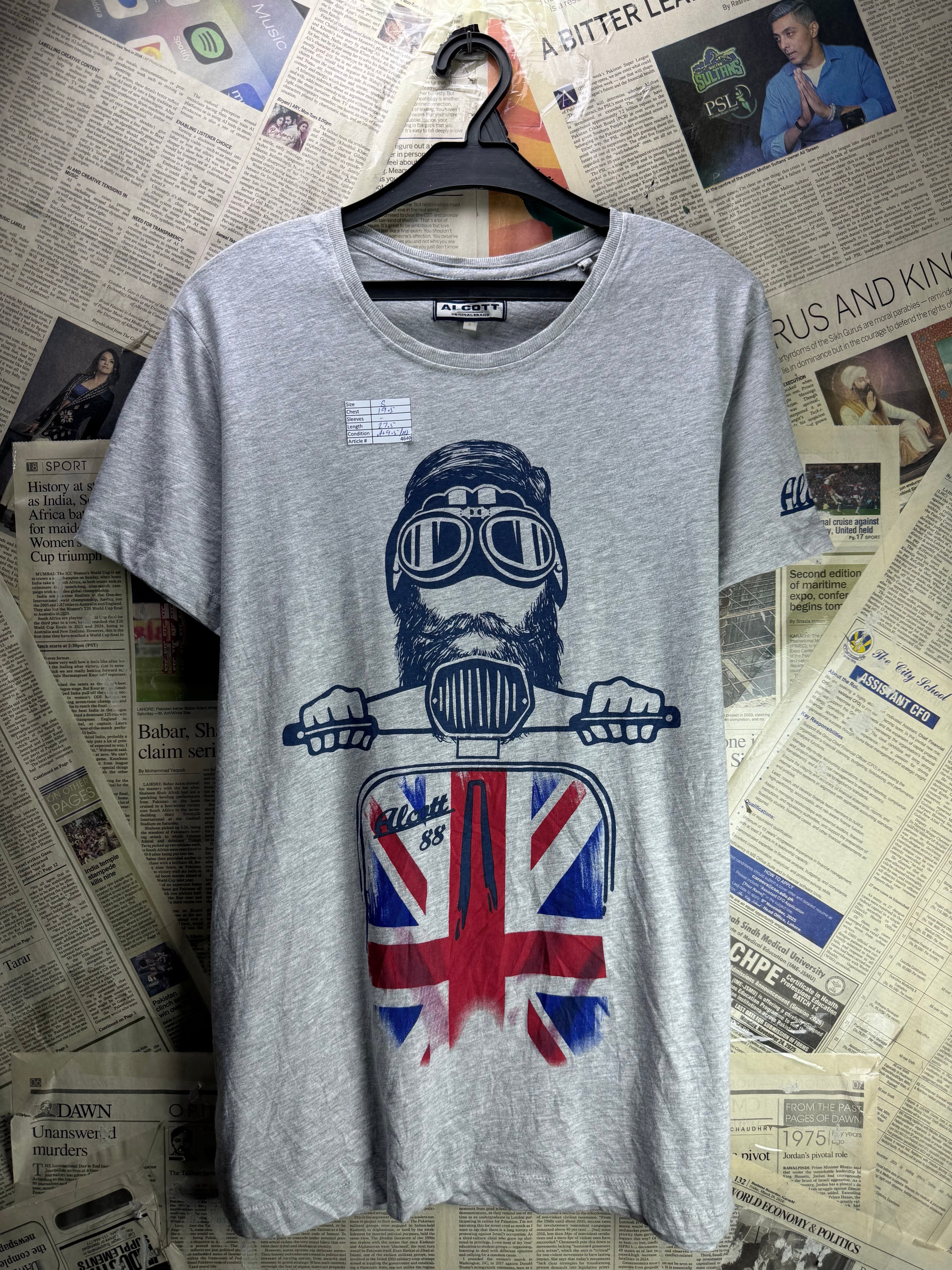 Alcott® Small | Chest: 19.5" | Grey | T-Shirt | Cotton - Viscose | 4640 - Genuine Maal