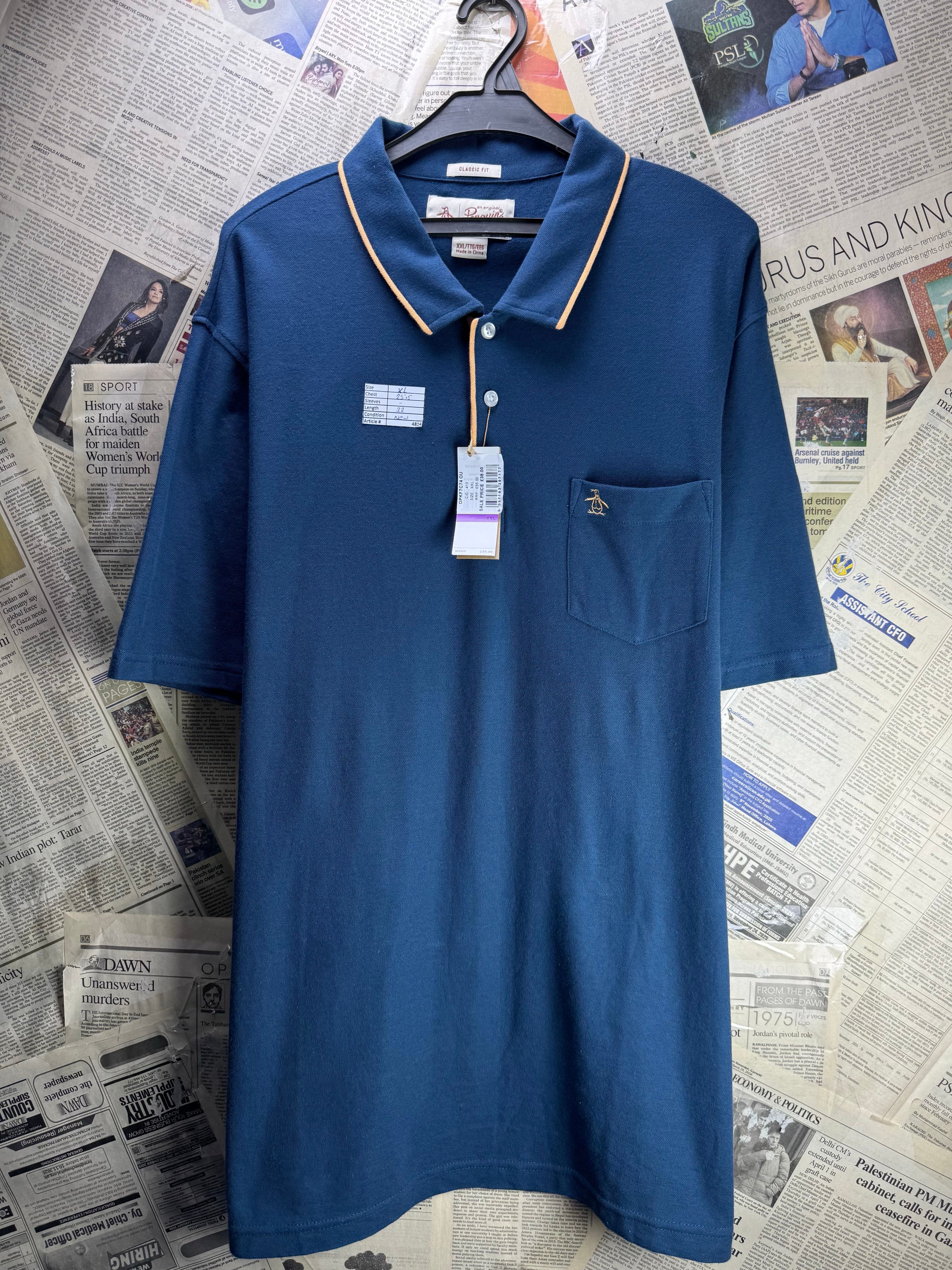 Penguin by Munsingwear® XL | Chest: 25.5" | Blue | Polo Shirt | Cotton | 4814 - Genuine Maal