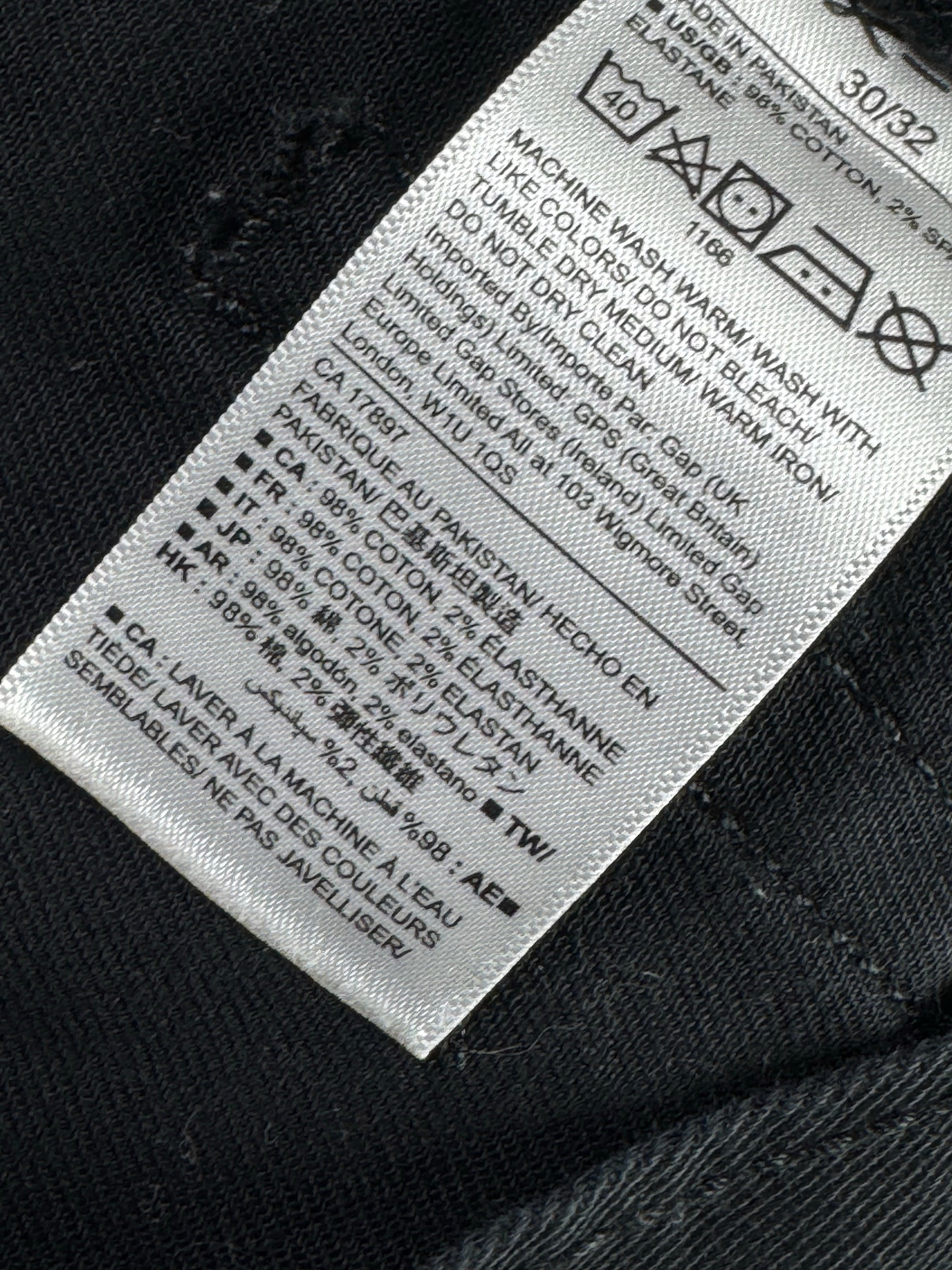 G*p® Waist: 30" | Black | Skinny Fit Denim Pants | Cotton - Elastane | 1298 - Genuine Maal