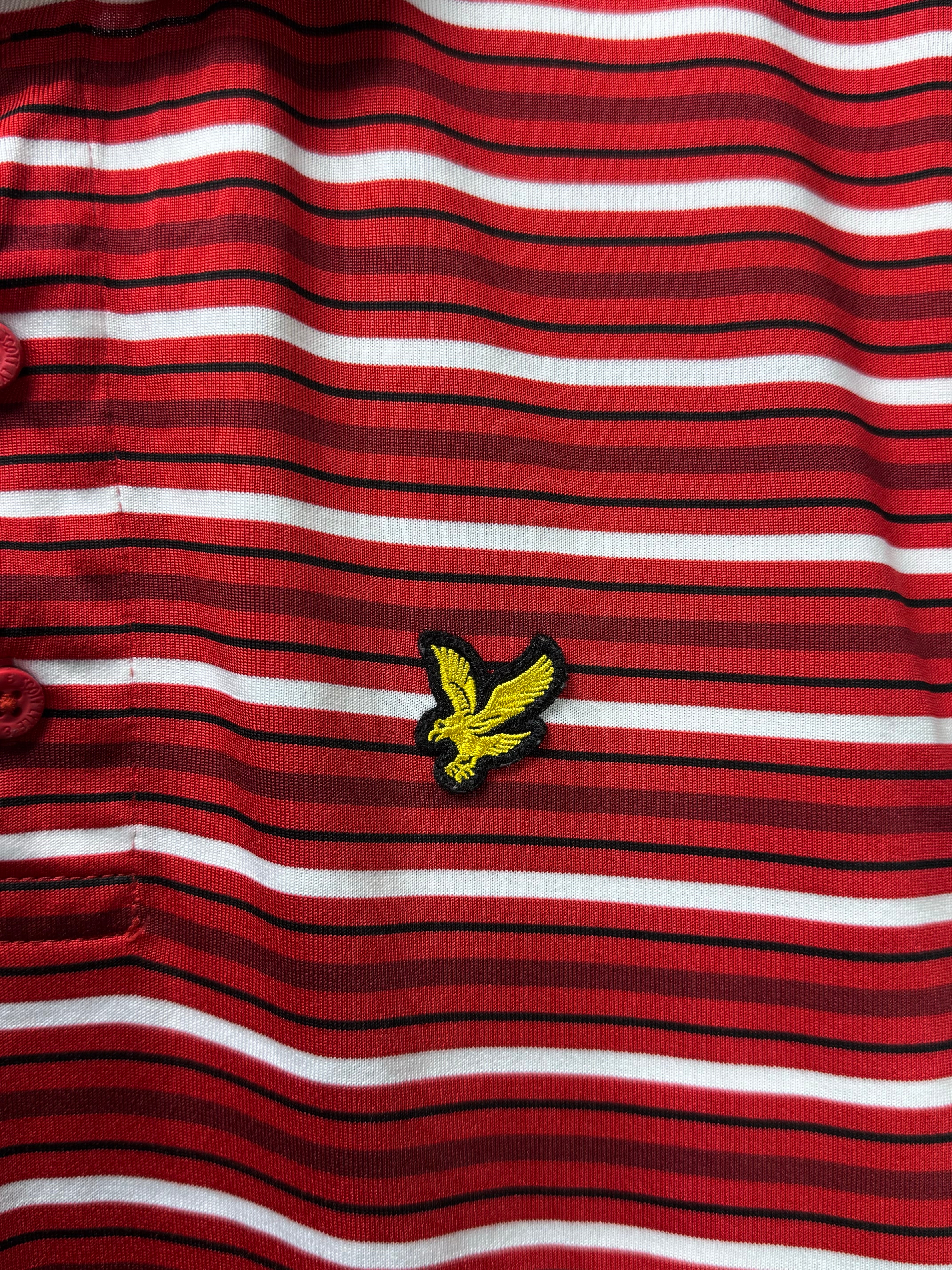 Lyle & Scott® Small | Chest: 19.5" | Red Stripe | Sports Polo | Poly | 3476 - Genuine Maal