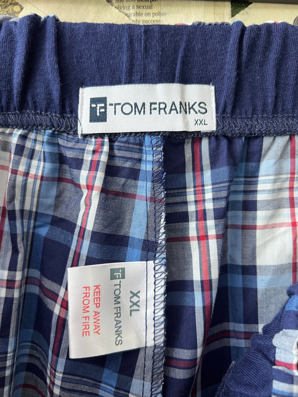 Tom Franks® Waist: 36" to 38" | Blue Check | Pajama | 1535 - Genuine Maal