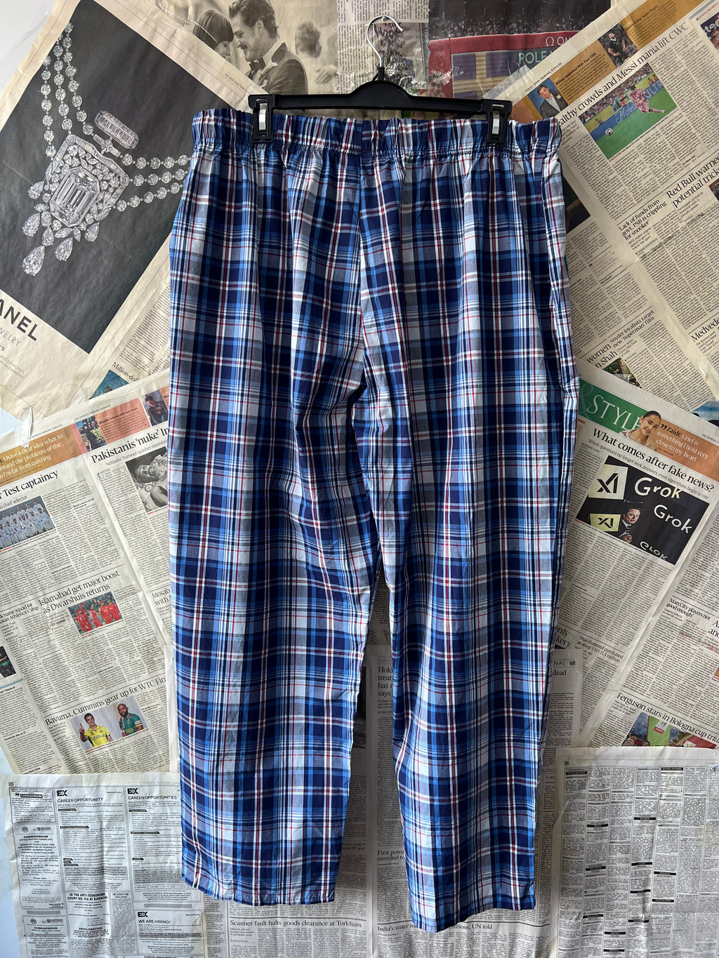 Tom Franks® Waist: 36" to 38" | Blue Check | Pajama | 1535 - Genuine Maal