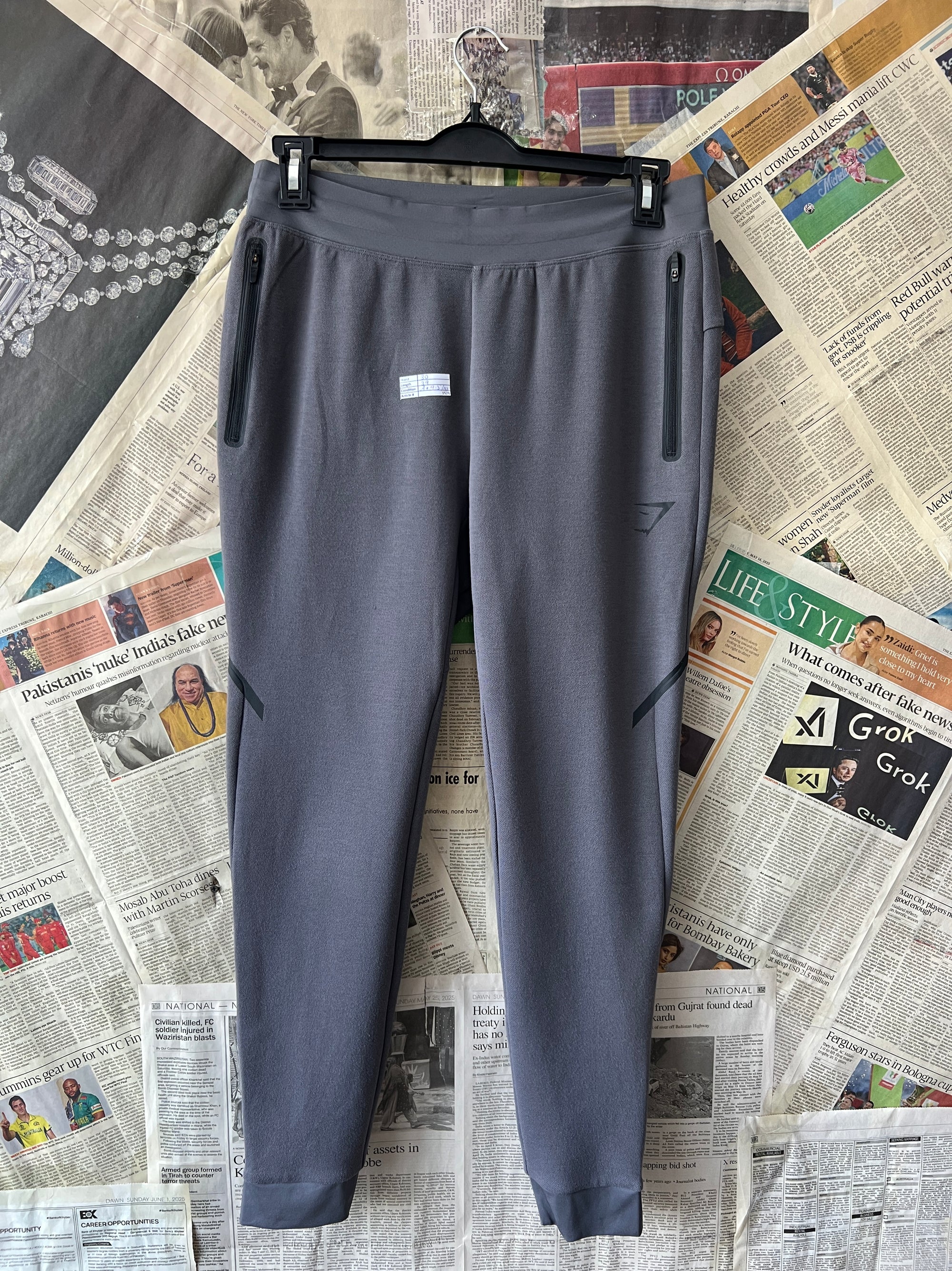 Gym Shark® Waist: 30" | Grey | Trouser | 1528 - Genuine Maal