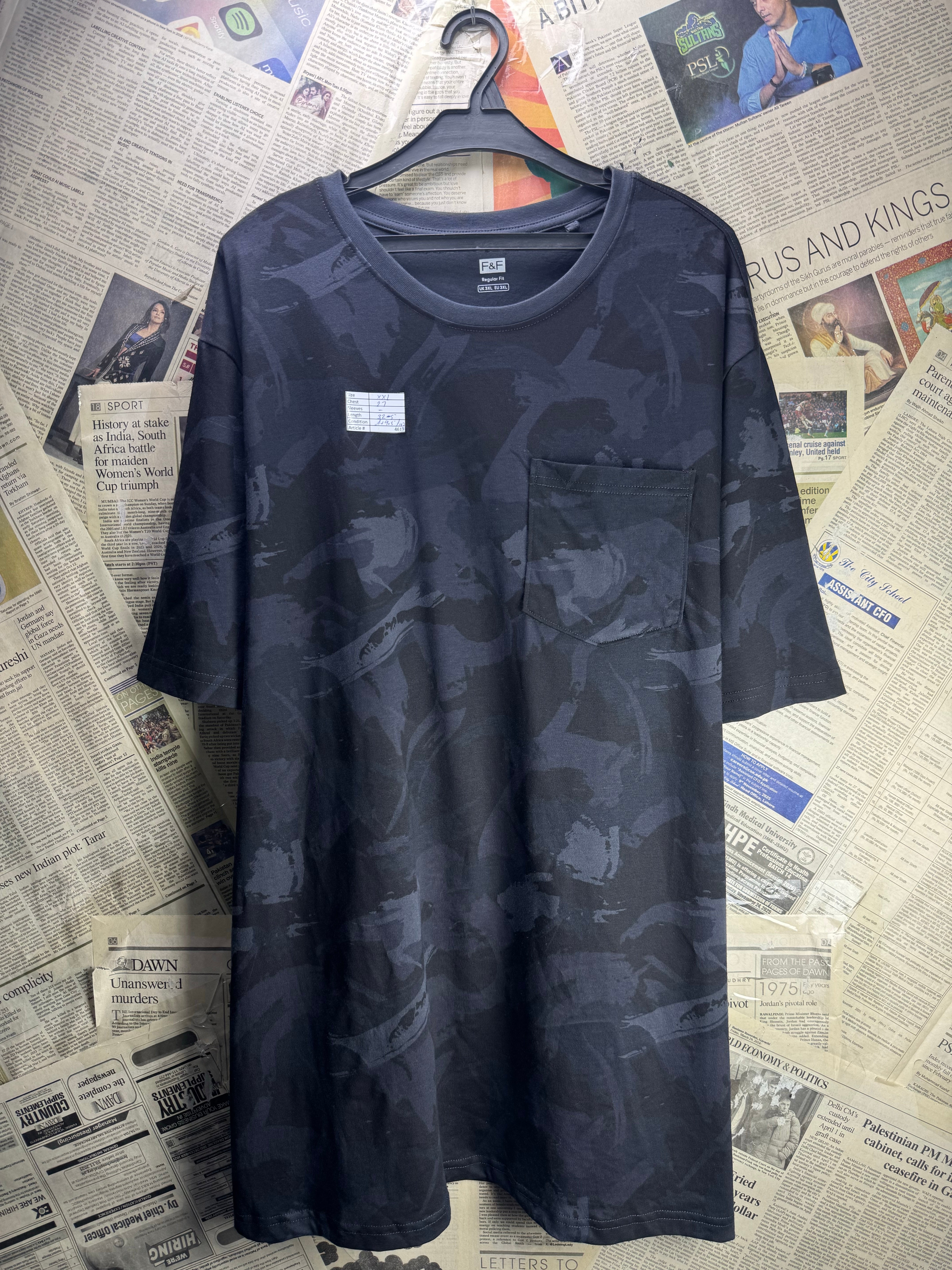 F&F® XXL | Chest: 27" | Black | T-Shirt | Polyester | 4619 - Genuine Maal