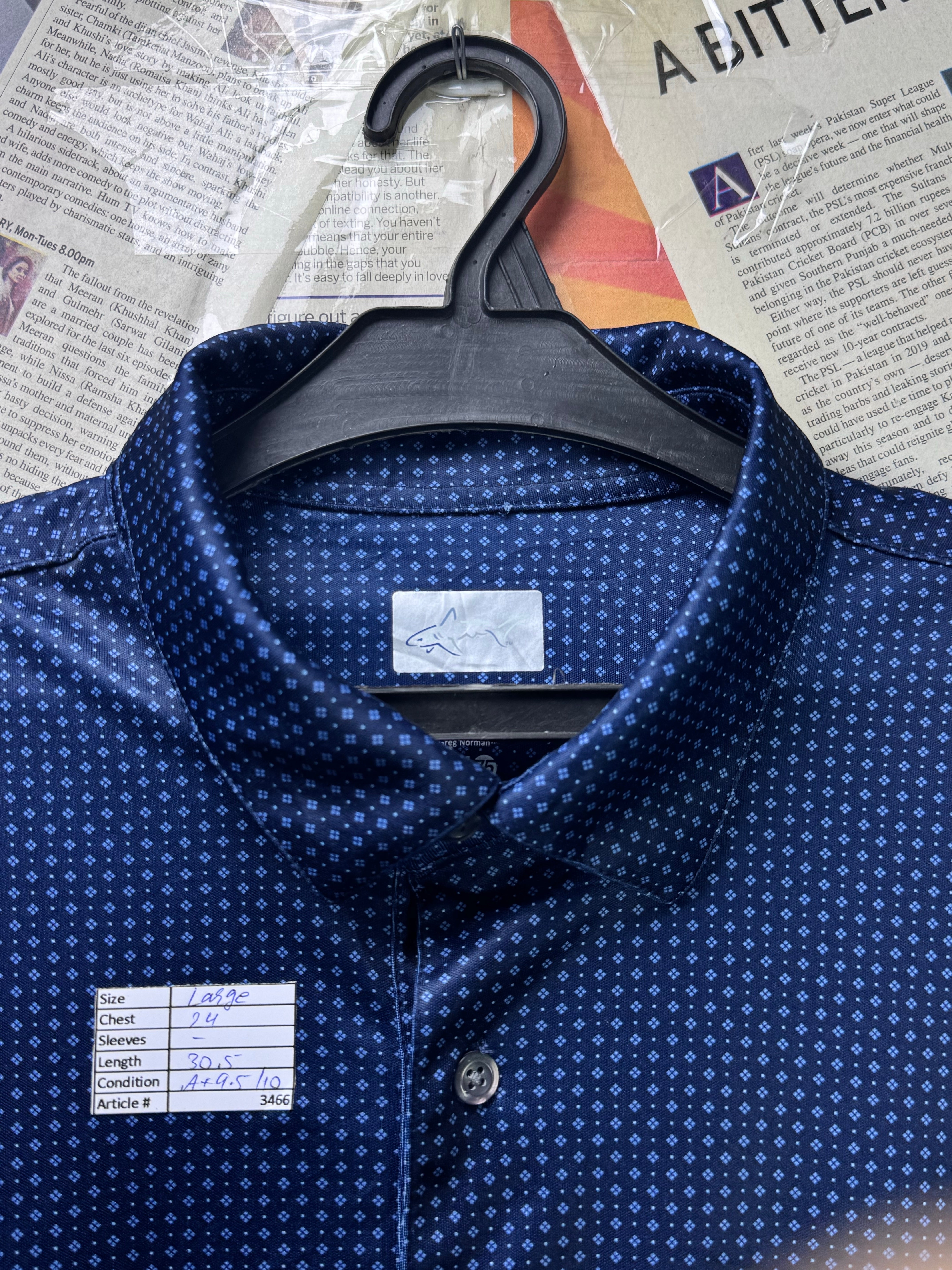 Greg Norman® Large | Chest: 24" | Blue | Golf Polo | Poly | 3466 - Genuine Maal