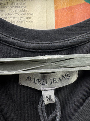 Avenzi Jeans® Small | Chest: 20" | Blue | T-Shirt | Cotton - Elastane | 4805 - Genuine Maal