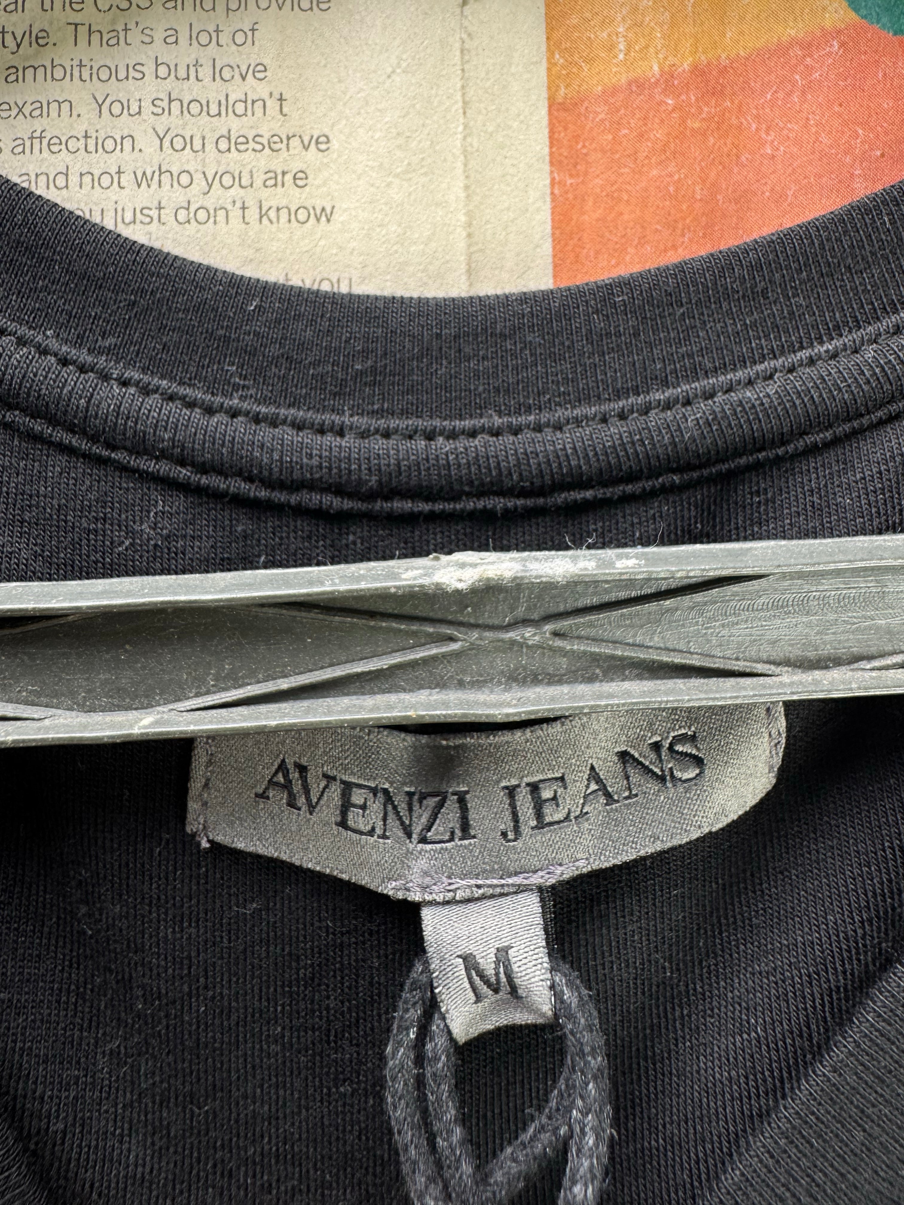 Avenzi Jeans® Small | Chest: 20" | Blue | T-Shirt | Cotton - Elastane | 4805 - Genuine Maal