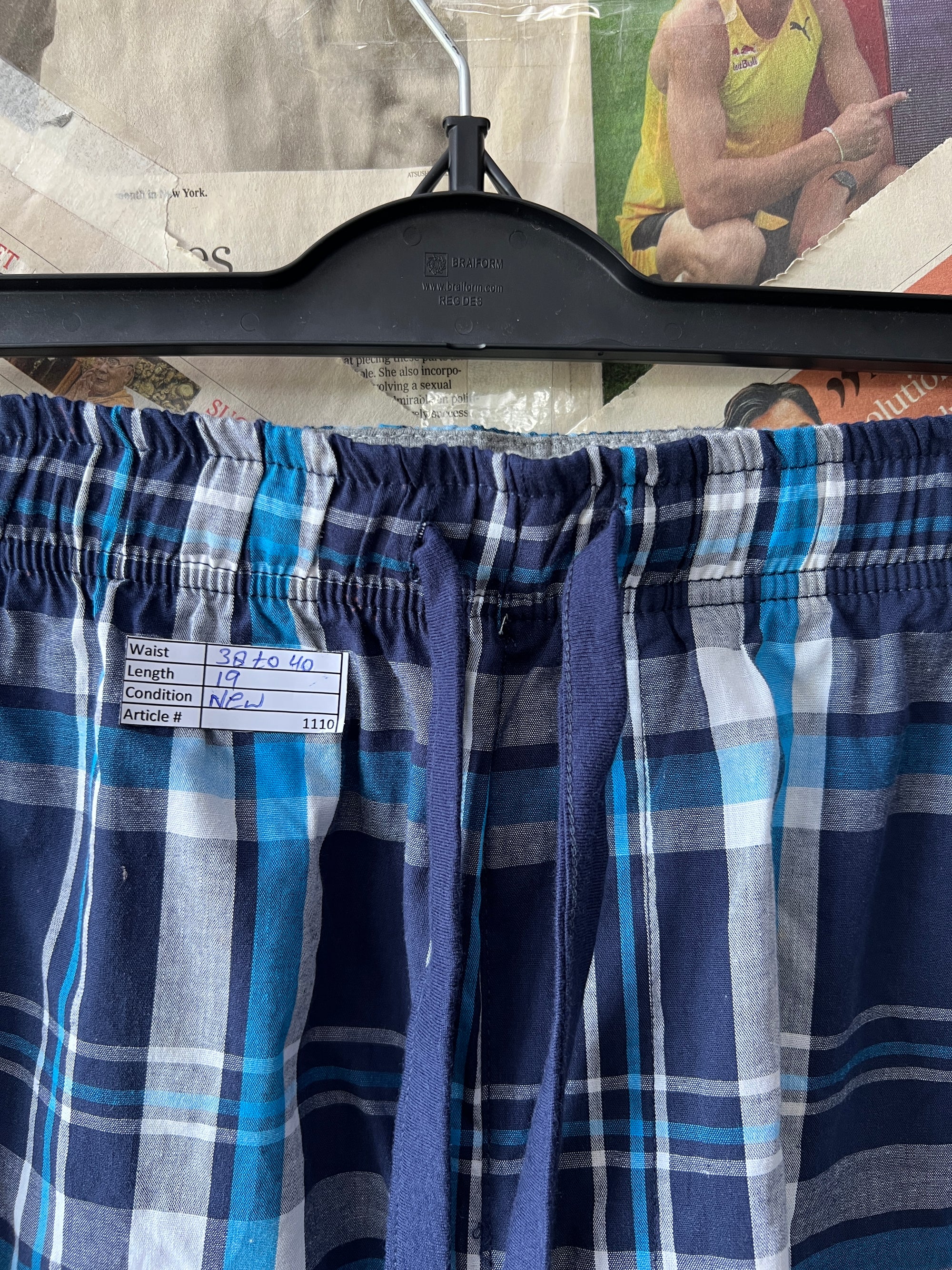 F&F® Waist: 38" to 40" | Blue Check | Shorts | 1110 - Genuine Maal