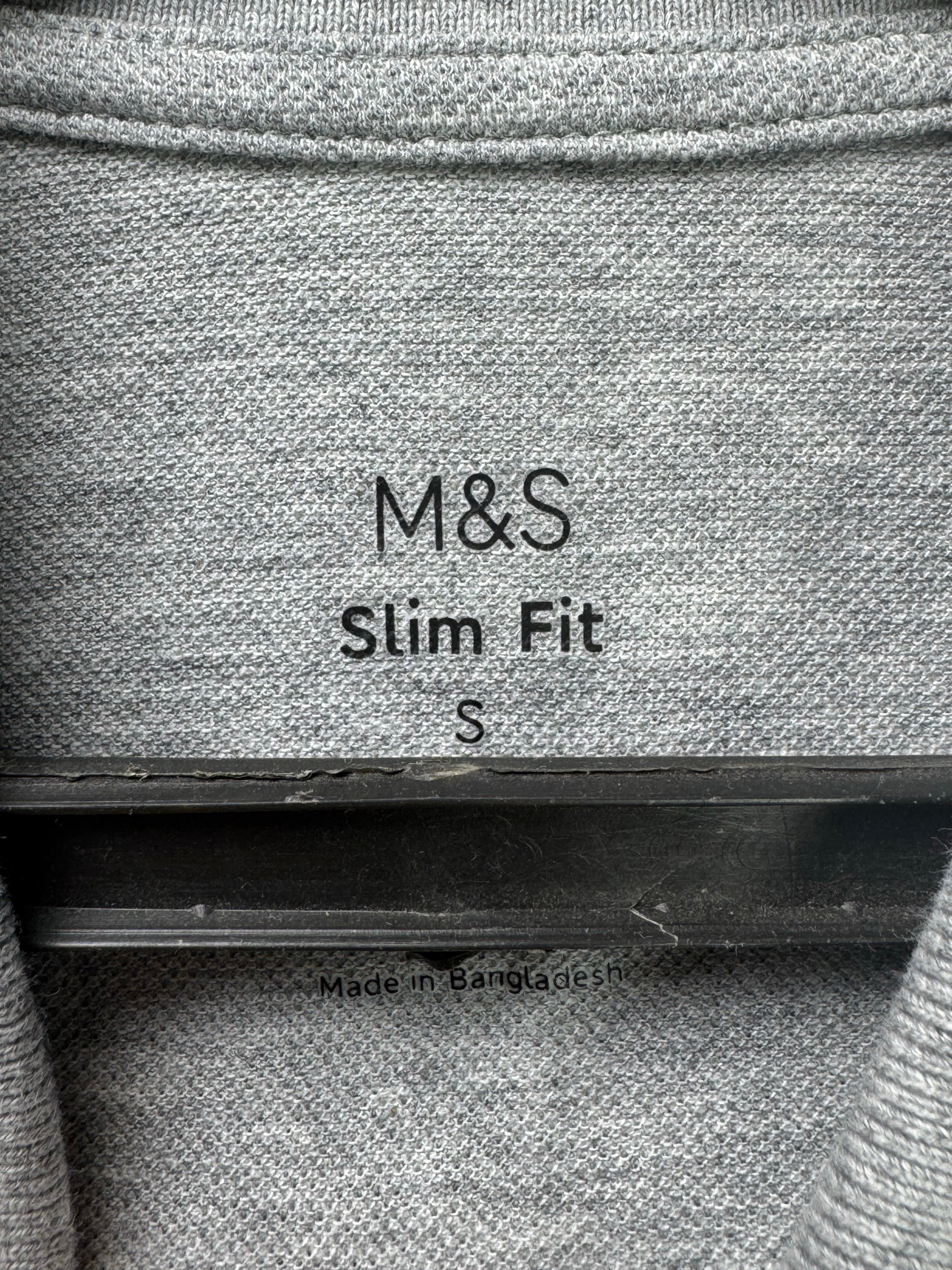 M&S® XS | Chest: 18.5" | Grey | Slim Fit Polo | Cotton | 3479 - Genuine Maal