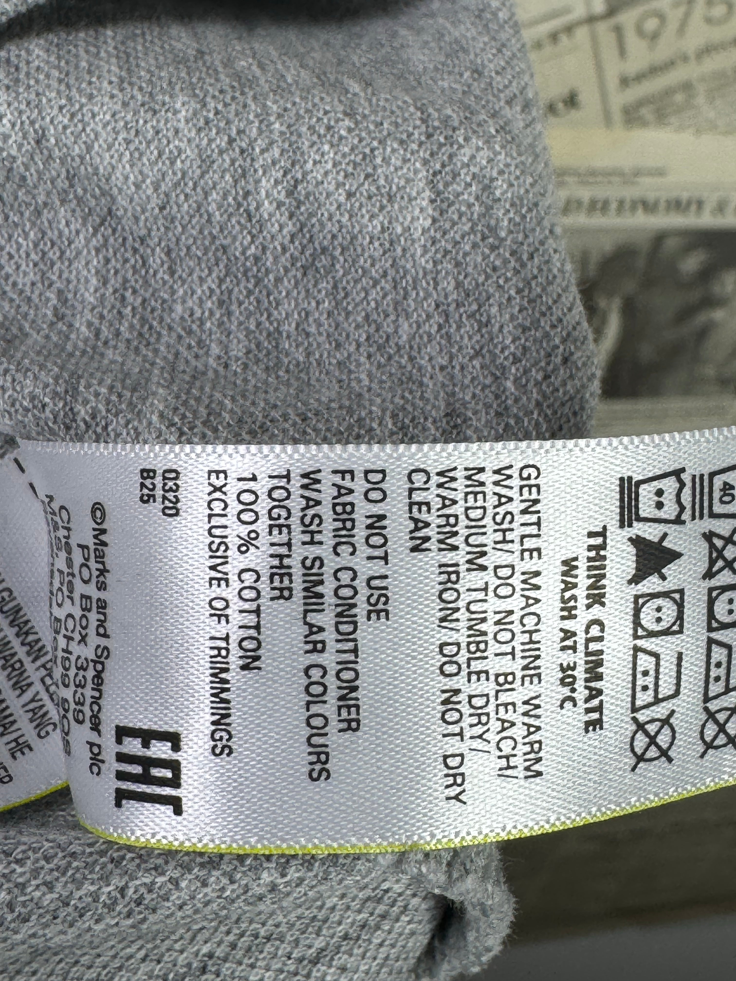 M&S® XS | Chest: 18.5" | Grey | Slim Fit Polo | Cotton | 3479 - Genuine Maal