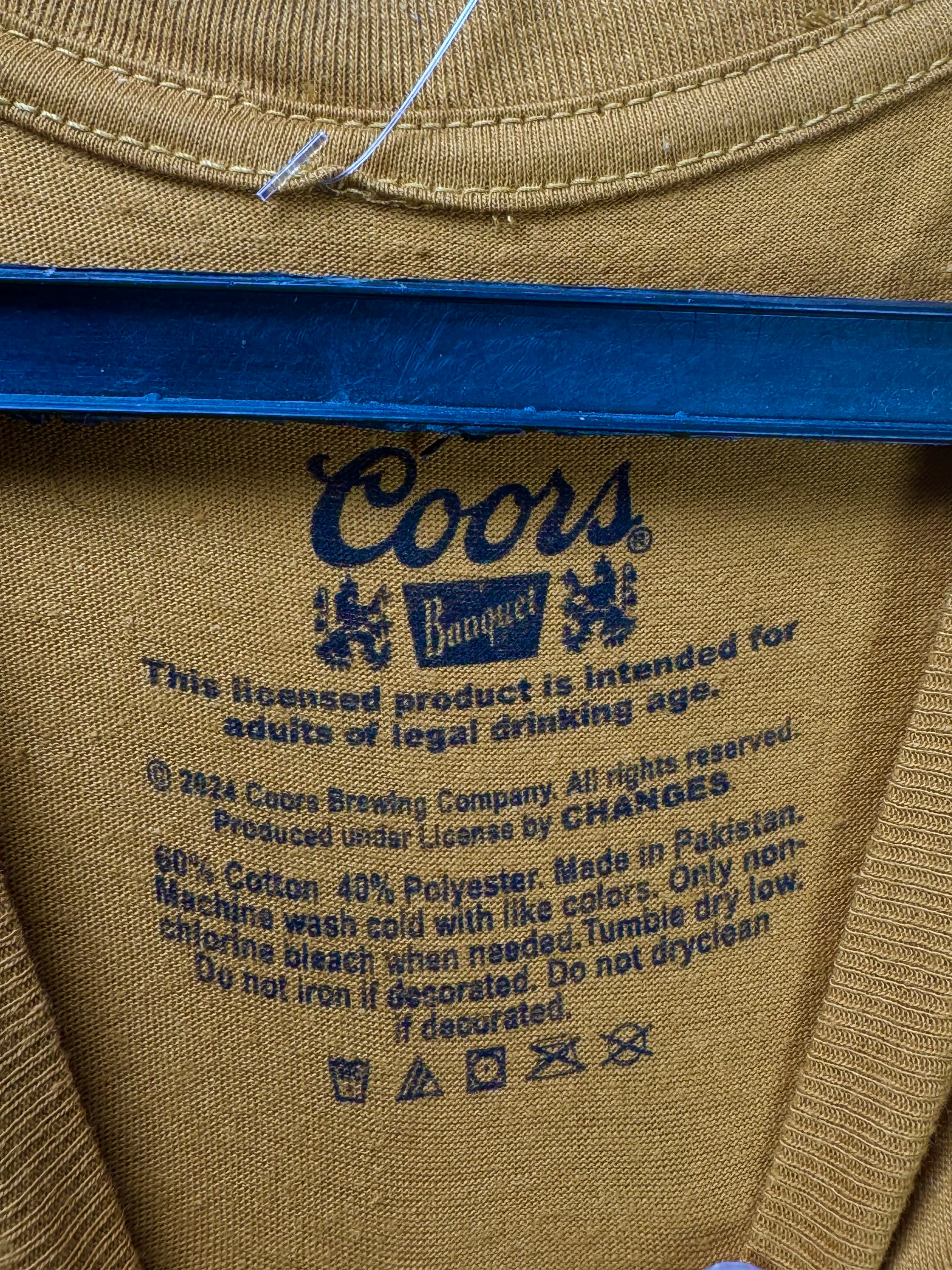 Coors® XS | Chest: 17.5" | Mustard | T-Shirt | Cotton - Poly | 3473 - Genuine Maal