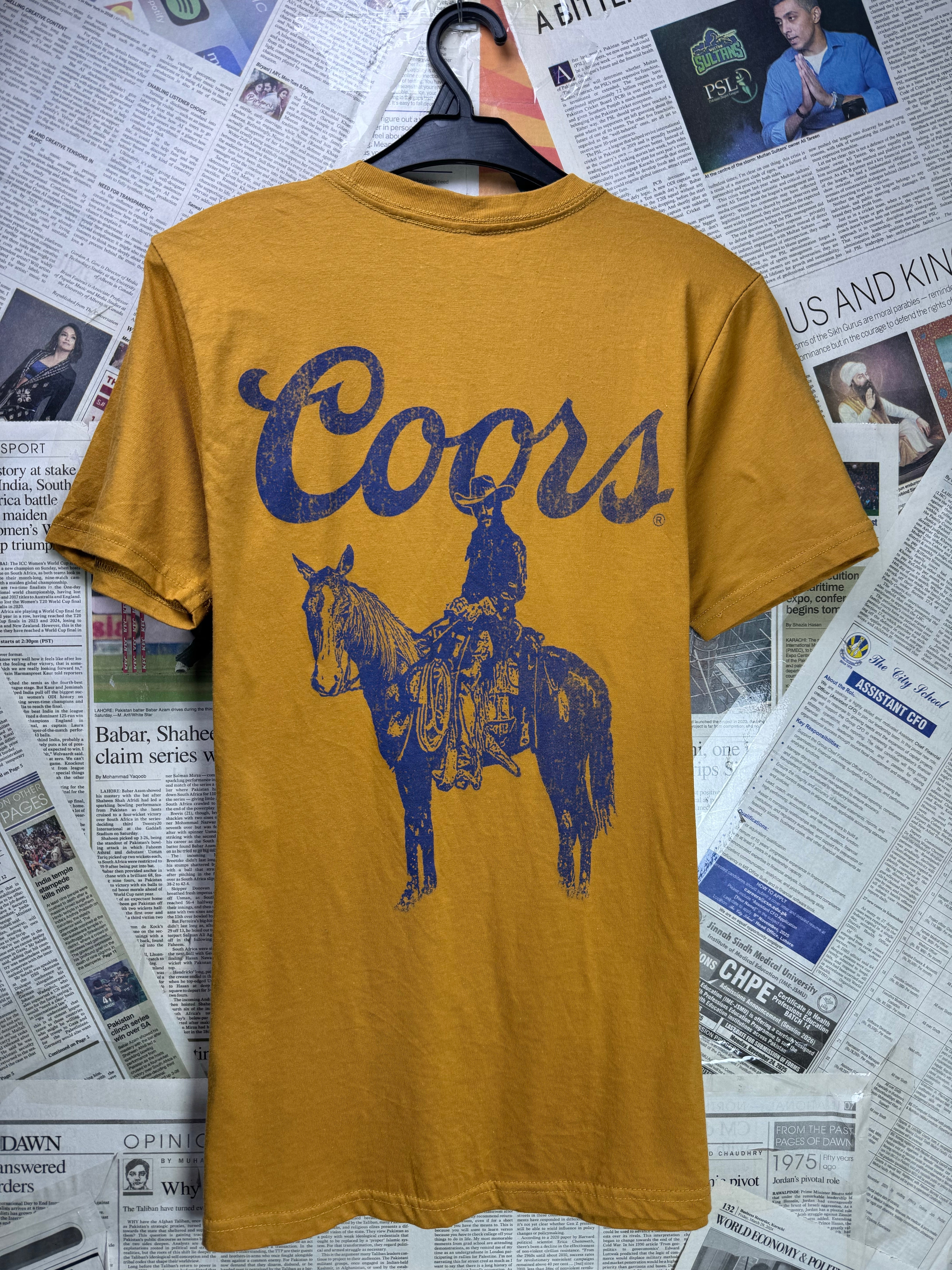 Coors® XS | Chest: 17.5" | Mustard | T-Shirt | Cotton - Poly | 3473 - Genuine Maal