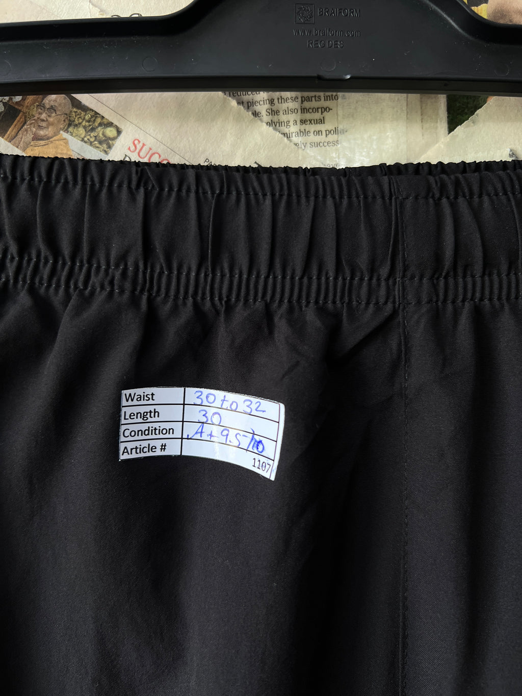 P*ma® Waist: 30" to 32" | Black | 3 Quarter Shorts | 1107 - Genuine Maal