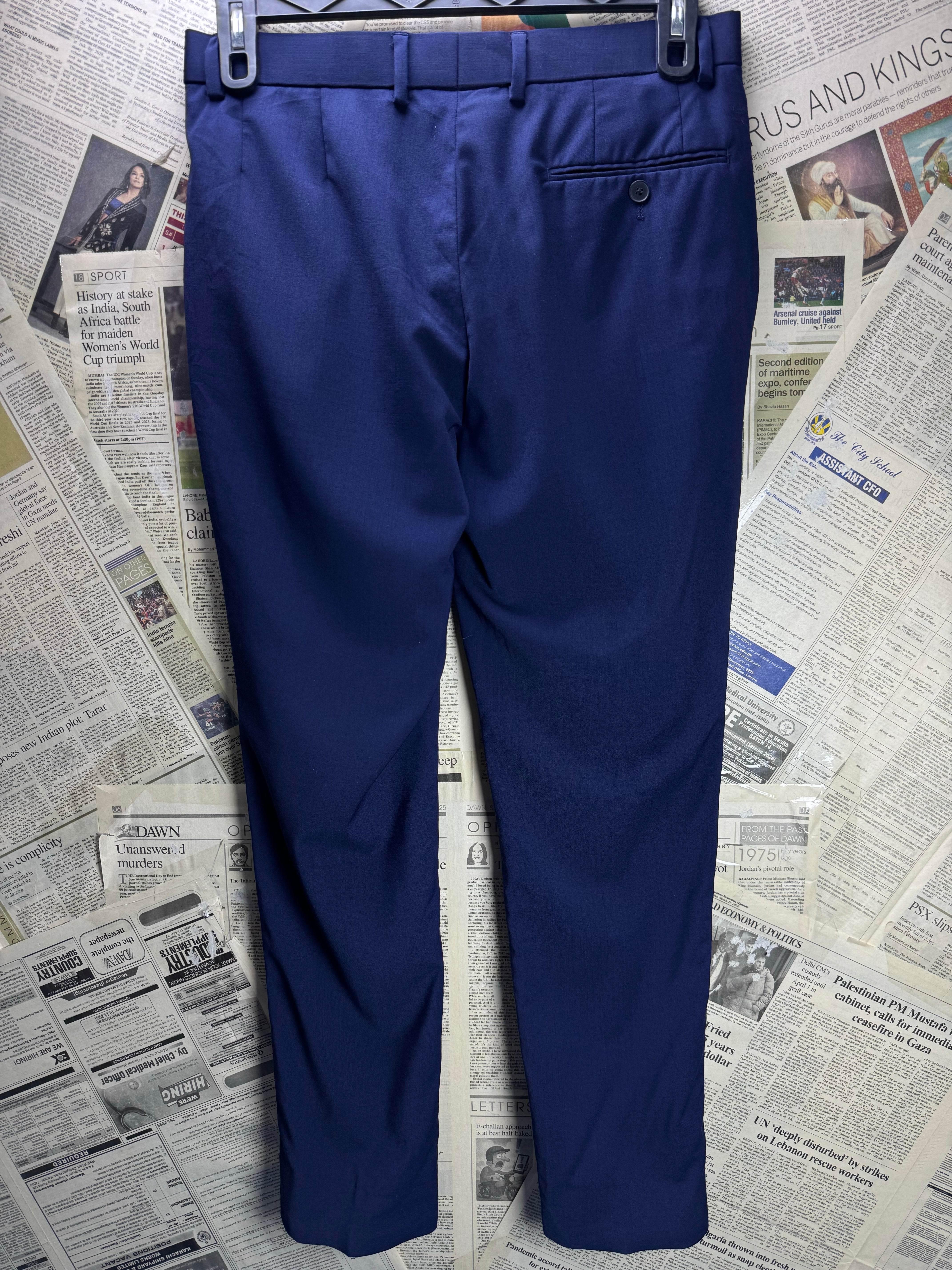 Brook Taverner® Waist: 32" | Blue | Dress Pants | Poly - Wool - Lycra | 2953 - Genuine Maal