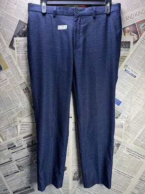 M&S® Waist: 36" | Blue | Dress Pants | Poly - Viscose - Elastane | 2952 - Genuine Maal