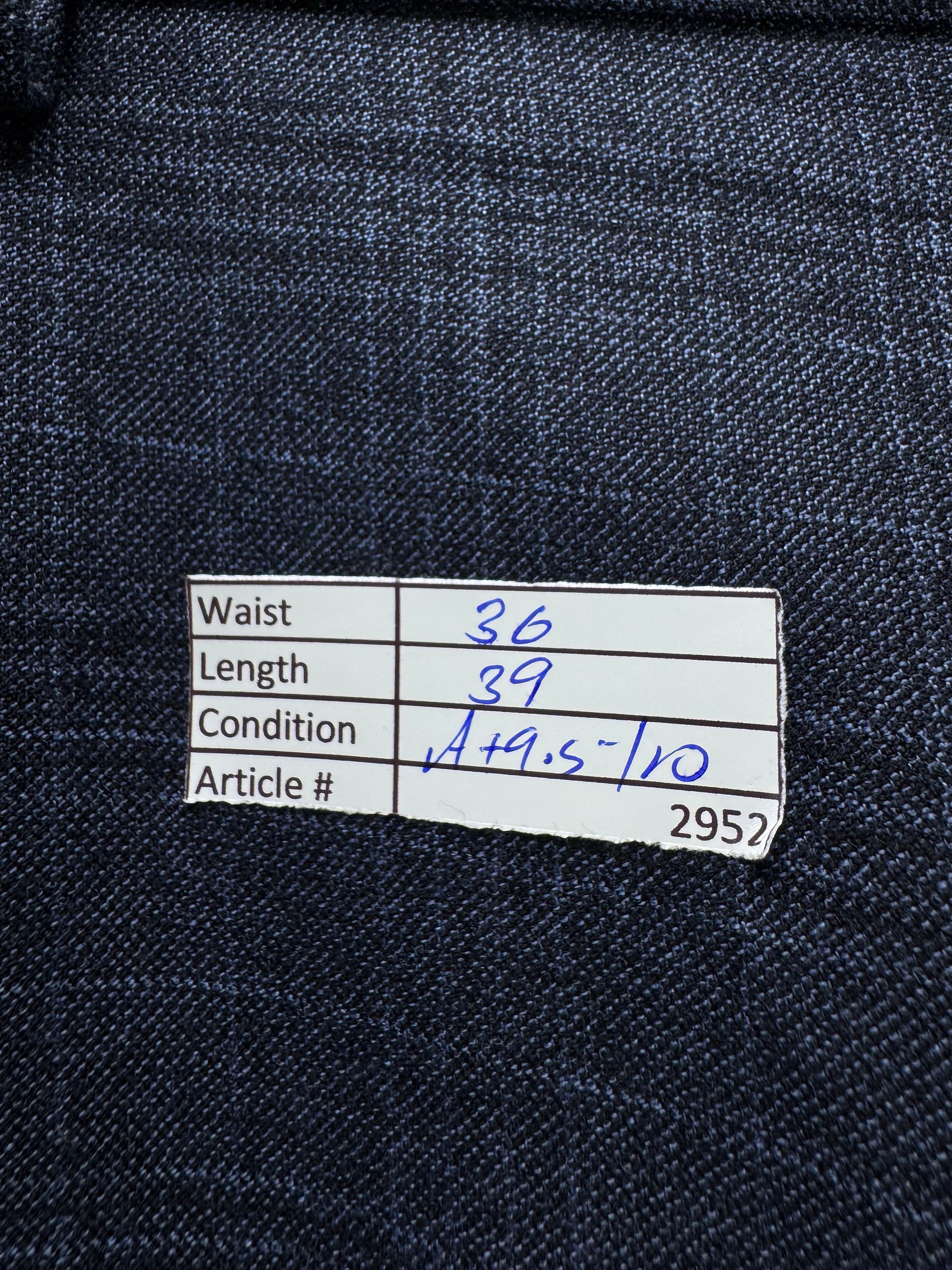 M&S® Waist: 36" | Blue | Dress Pants | Poly - Viscose - Elastane | 2952 - Genuine Maal