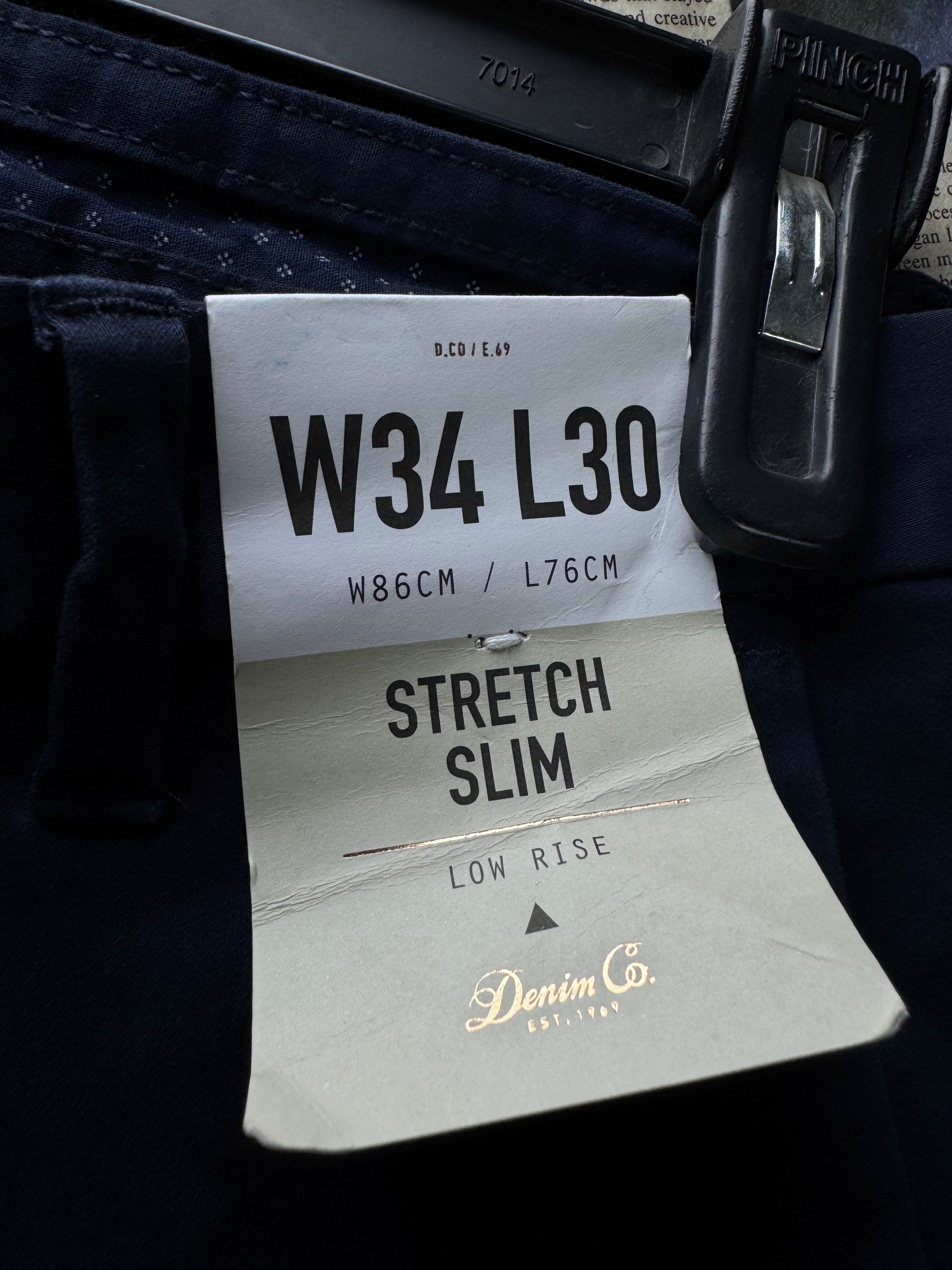 Primark® Waist: 34" | Blue | Slim - Fit Chino Pants | Cotton - Elastane | 2969 | Made in Bangladesh - Genuine Maal