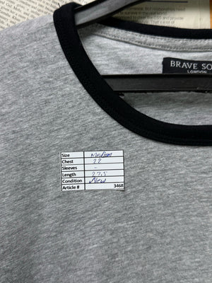 Brave Soul® Medium | Chest: 22" | Grey | T-Shirt | Cotton - Viscose | 3468 - Genuine Maal