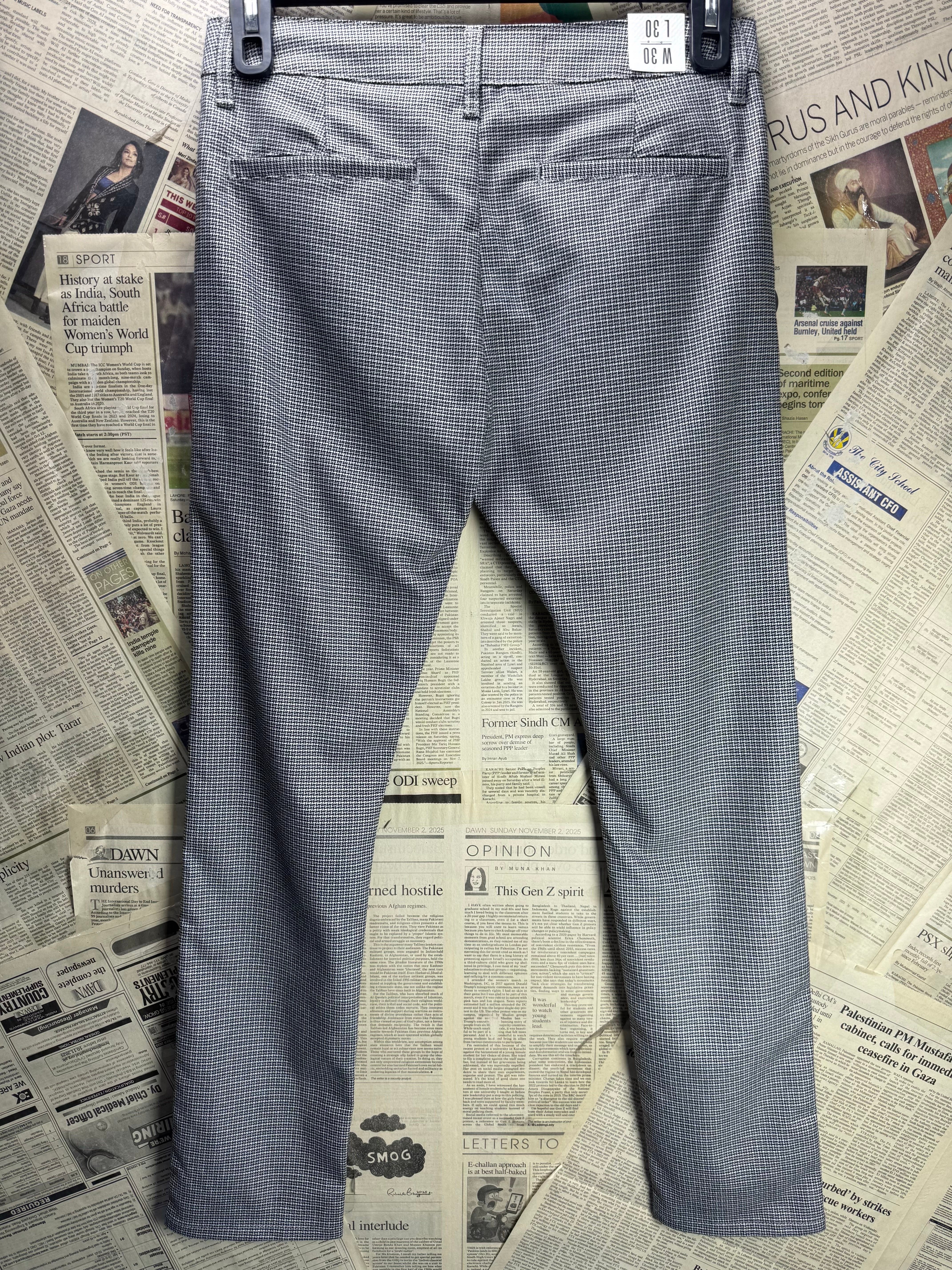 Topman® Waist: 30" | Makhi Chech | Smart Casual - Semi Formal Pants | Poly - Wool - Elastane | 2942 - Genuine Maal