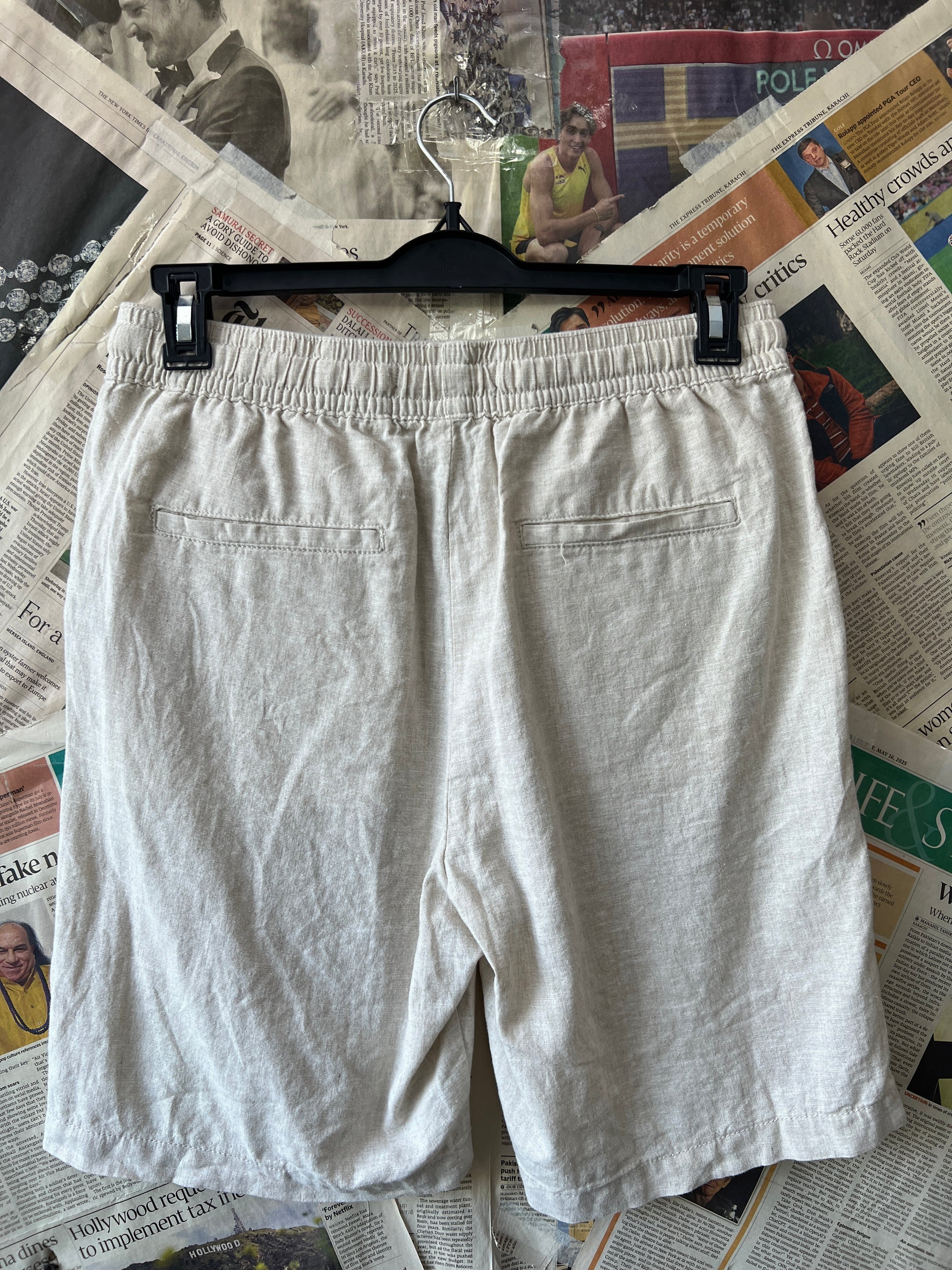 Denim Co.® Waist: 30" | Beige | Shorts | Linen Blend | 1072 - Genuine Maal
