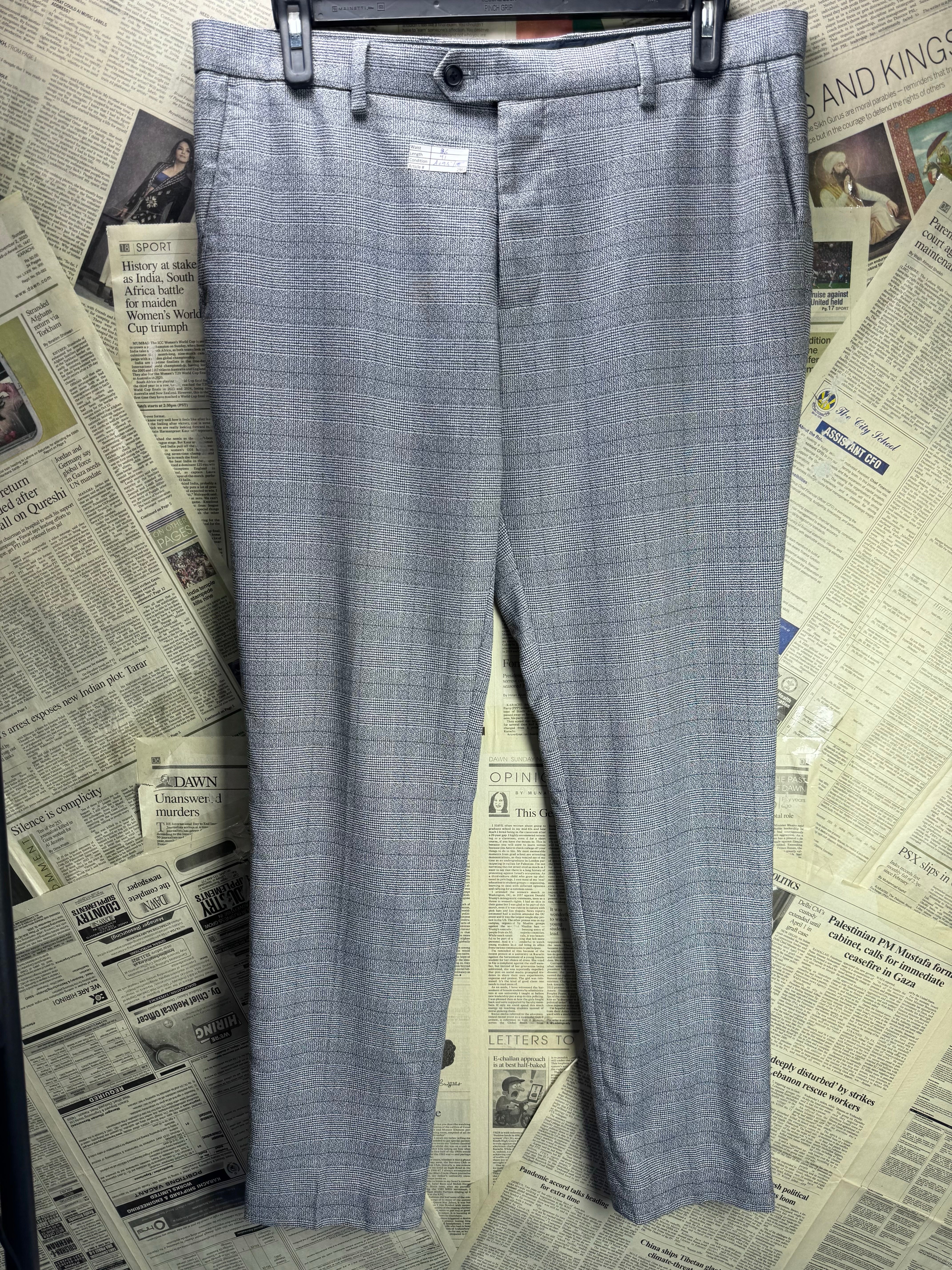 Next® Waist: 36" | Grey | Skinny Fit Dress Pants | Poly - Viscose - Elastane | 2964 - Genuine Maal