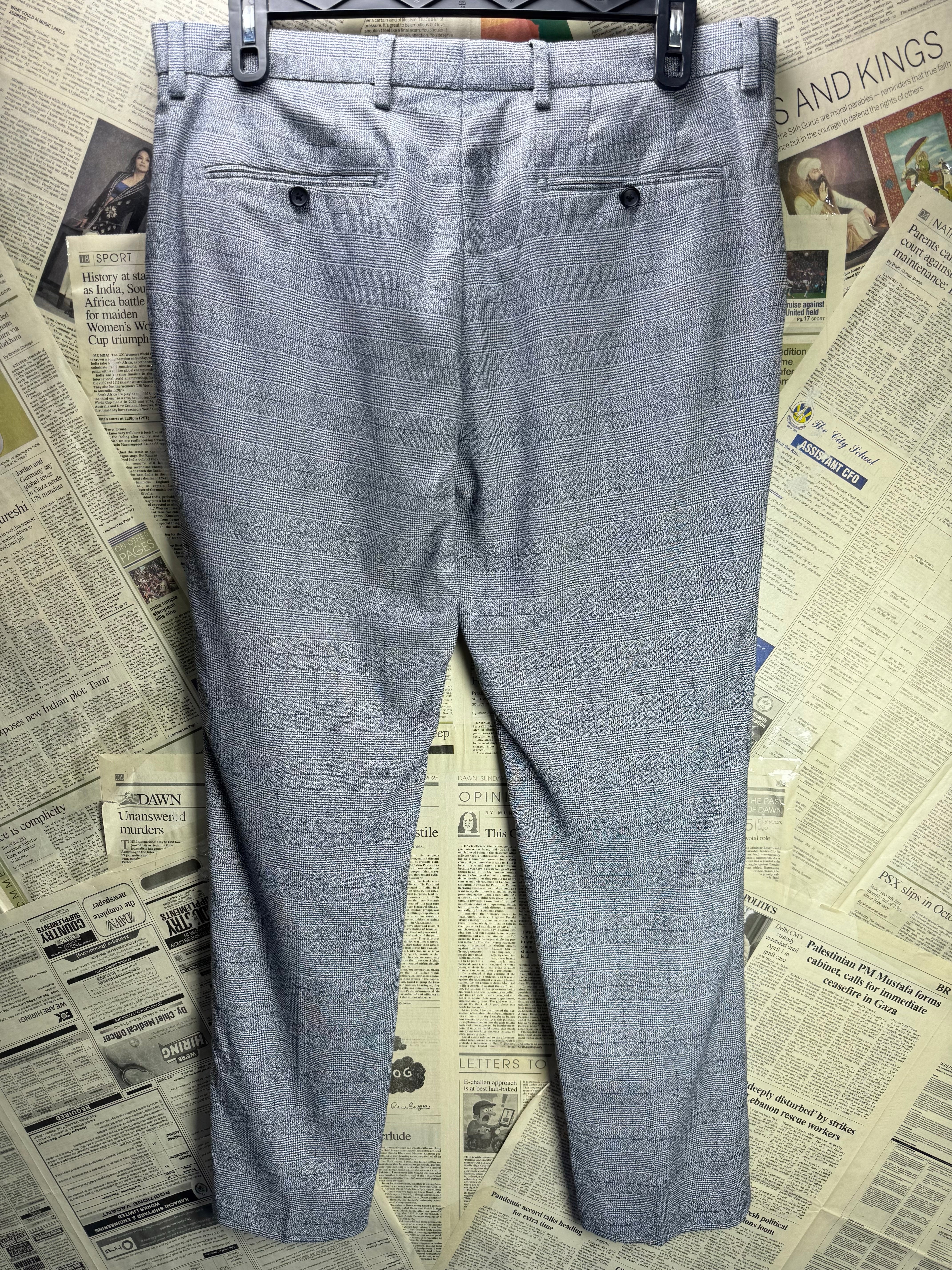 Next® Waist: 36" | Grey | Skinny Fit Dress Pants | Poly - Viscose - Elastane | 2964 - Genuine Maal