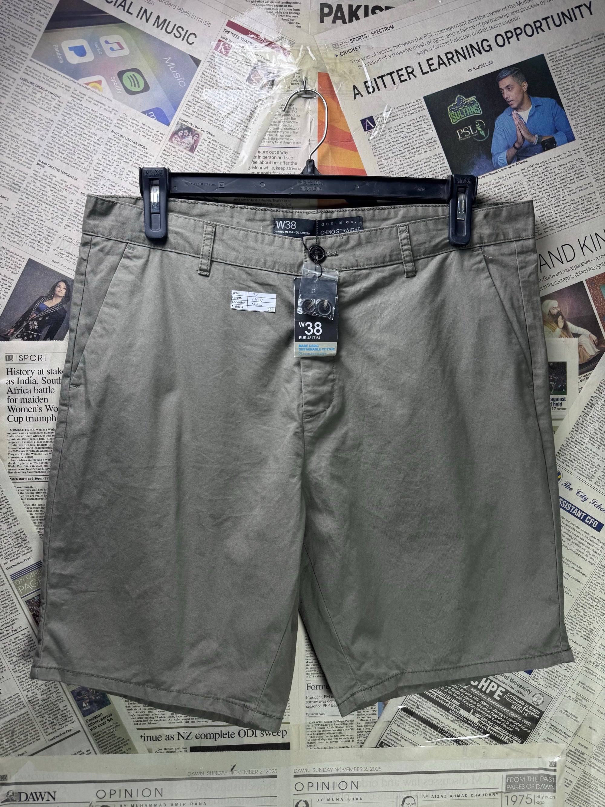 Denim Co.® Waist: 36" | Oilve | Chino Straight Fit Shorts | Cotton | 1295 - Genuine Maal