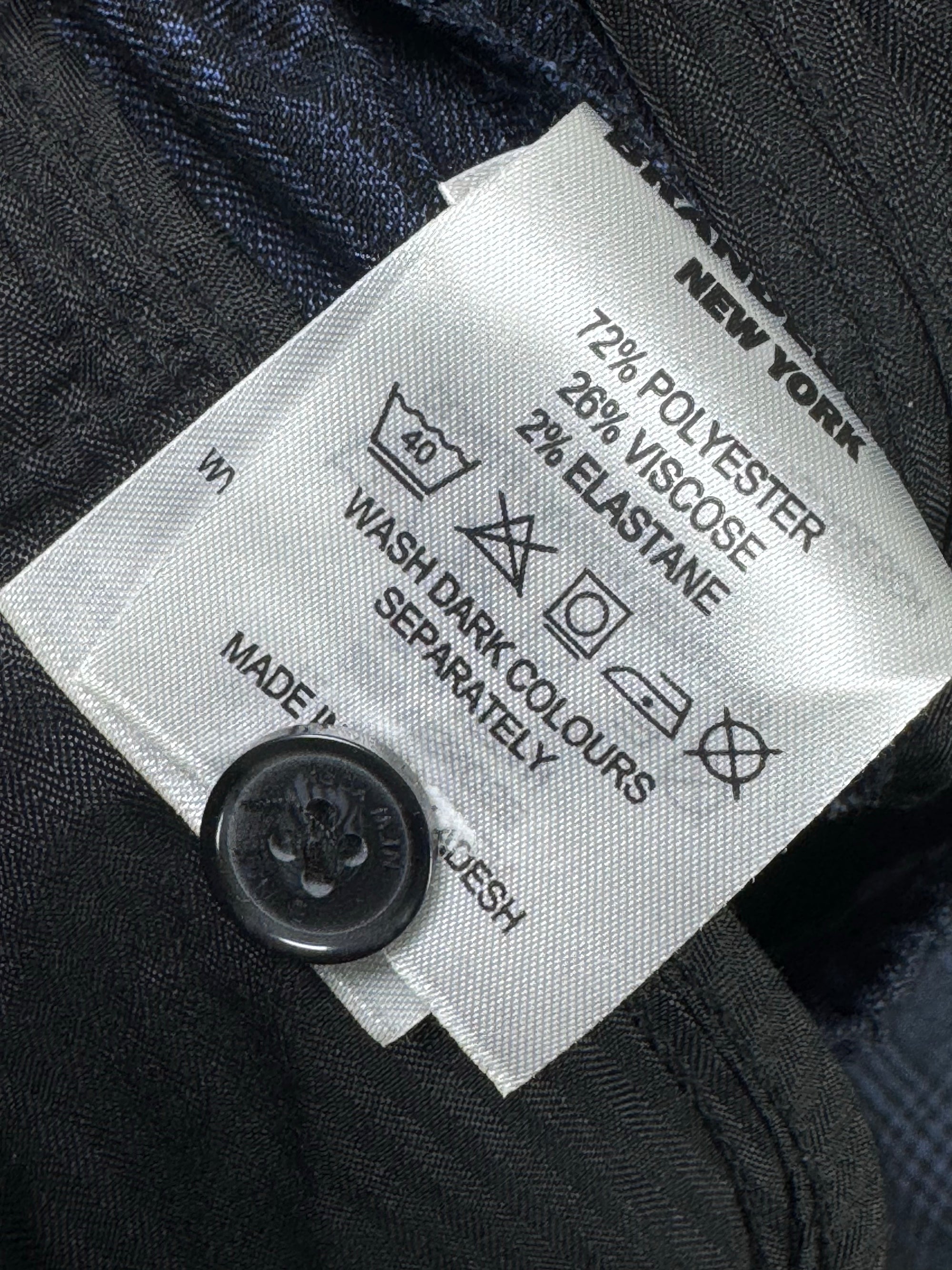 Brandeberry® Waist: 30" to 32" | Navy Blue Check | Pants with drawstrings | Poly - Viscose - Elastane | 1288 - Genuine Maal