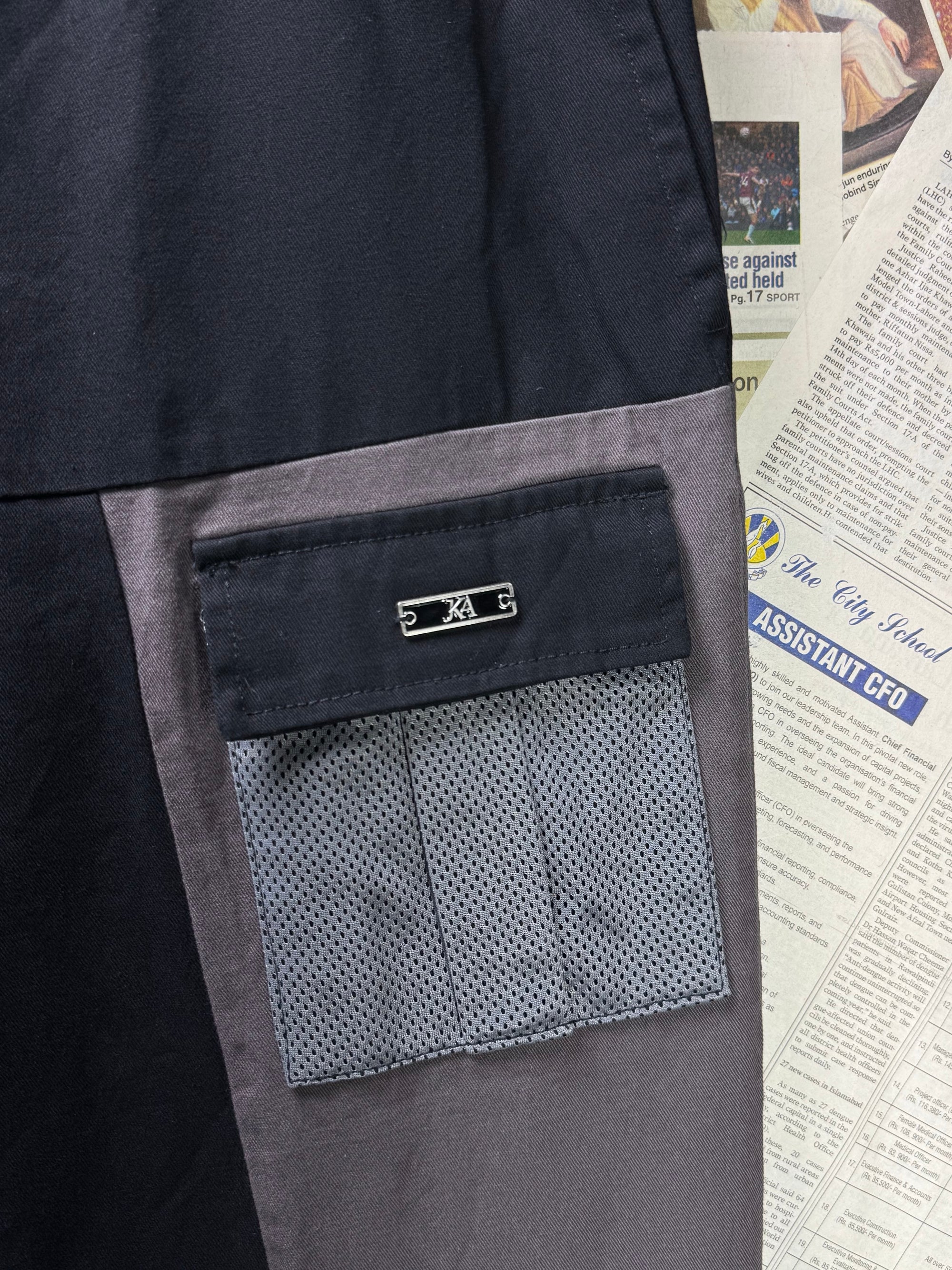 JKA® Waist: 34" to 36" | Black | Cargo Trousers | Cotton | 1287 - Genuine Maal