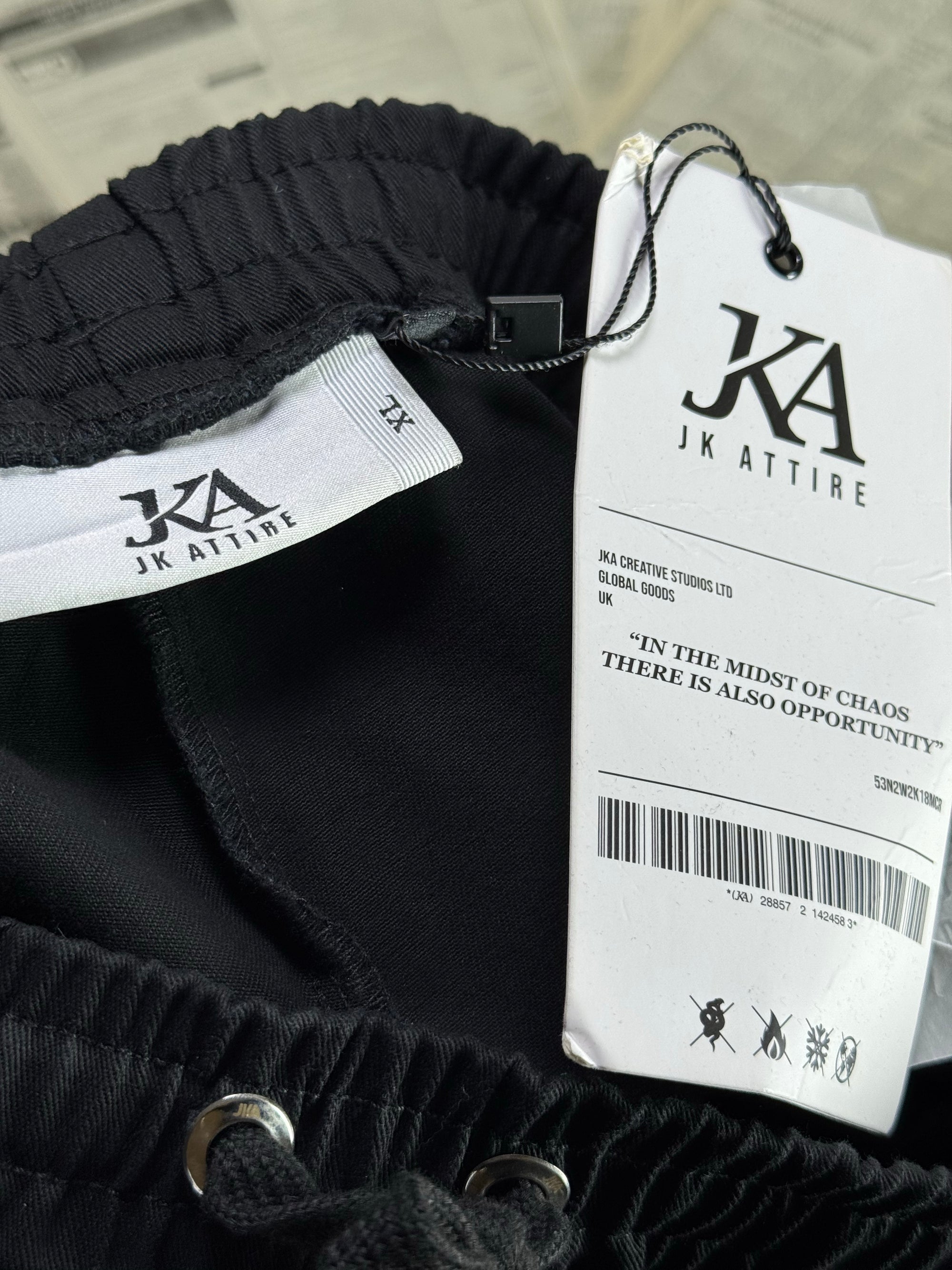 JKA® Waist: 34" to 36" | Black | Cargo Trousers | Cotton | 1287 - Genuine Maal