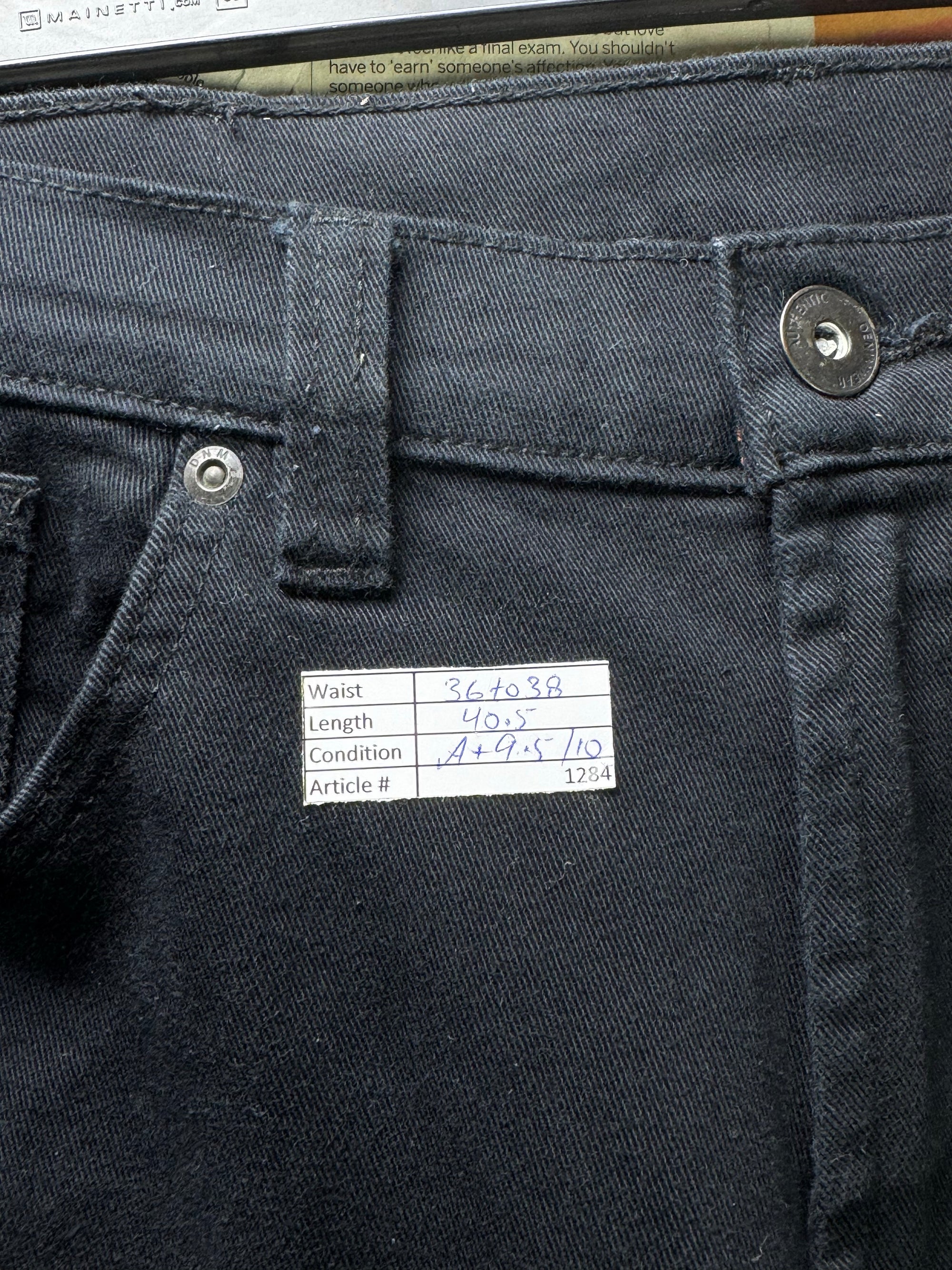 F&F® Waist: 36" to 38" | Black | Straight Fit Denim Pants | Cotton - Elastane | 1284 - Genuine Maal