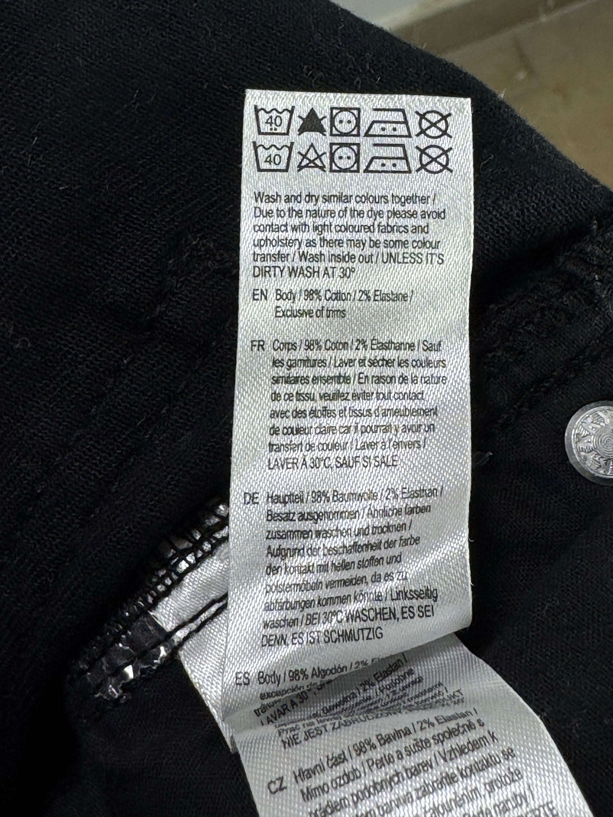 F&F® Waist: 36" to 38" | Black | Straight Fit Denim Pants | Cotton - Elastane | 1284 - Genuine Maal