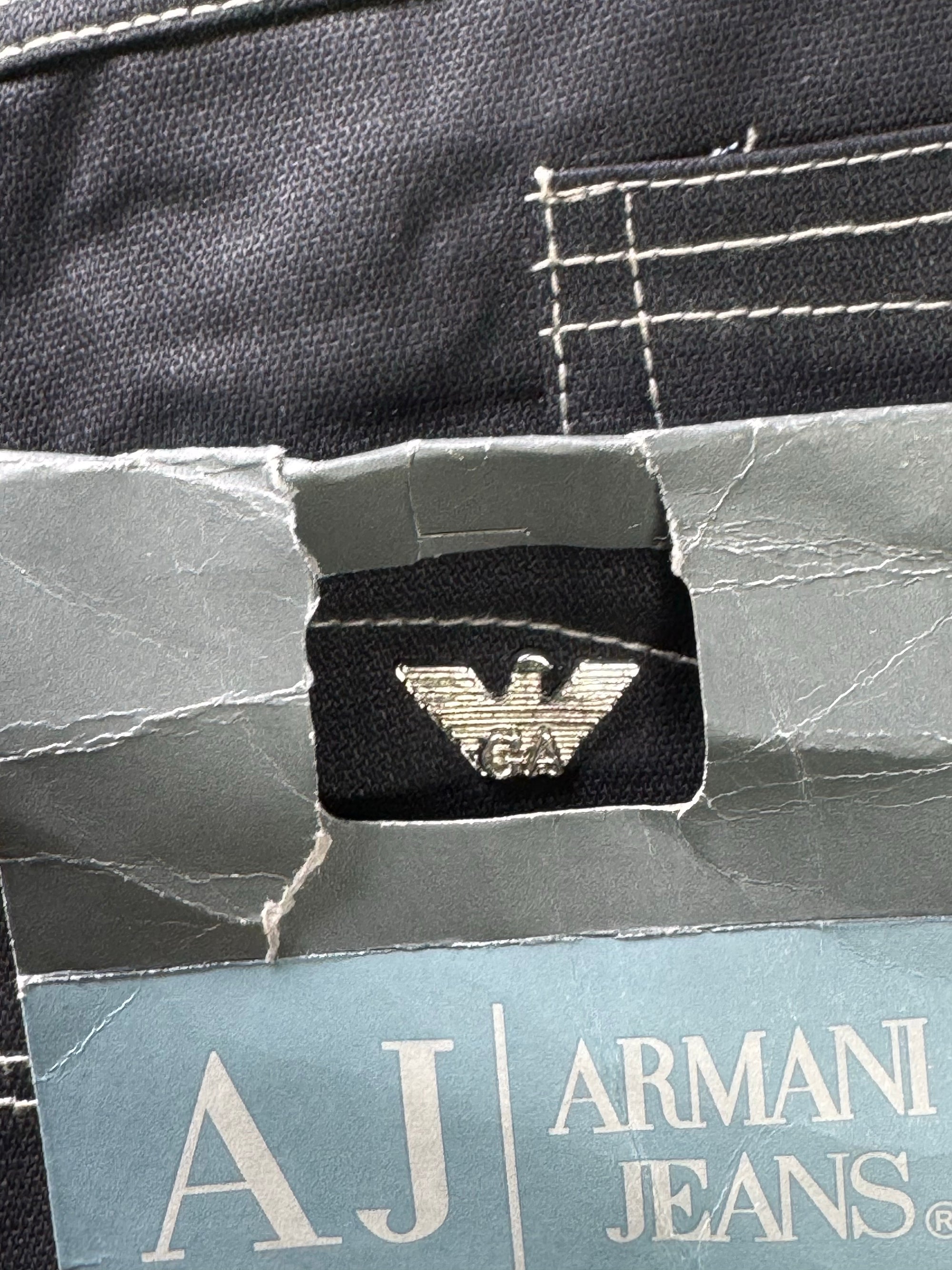 Armani Jeans® Waist: 34" | Charcoal | Straigth Fit Denim Pants | Cotton | 1286 - Genuine Maal