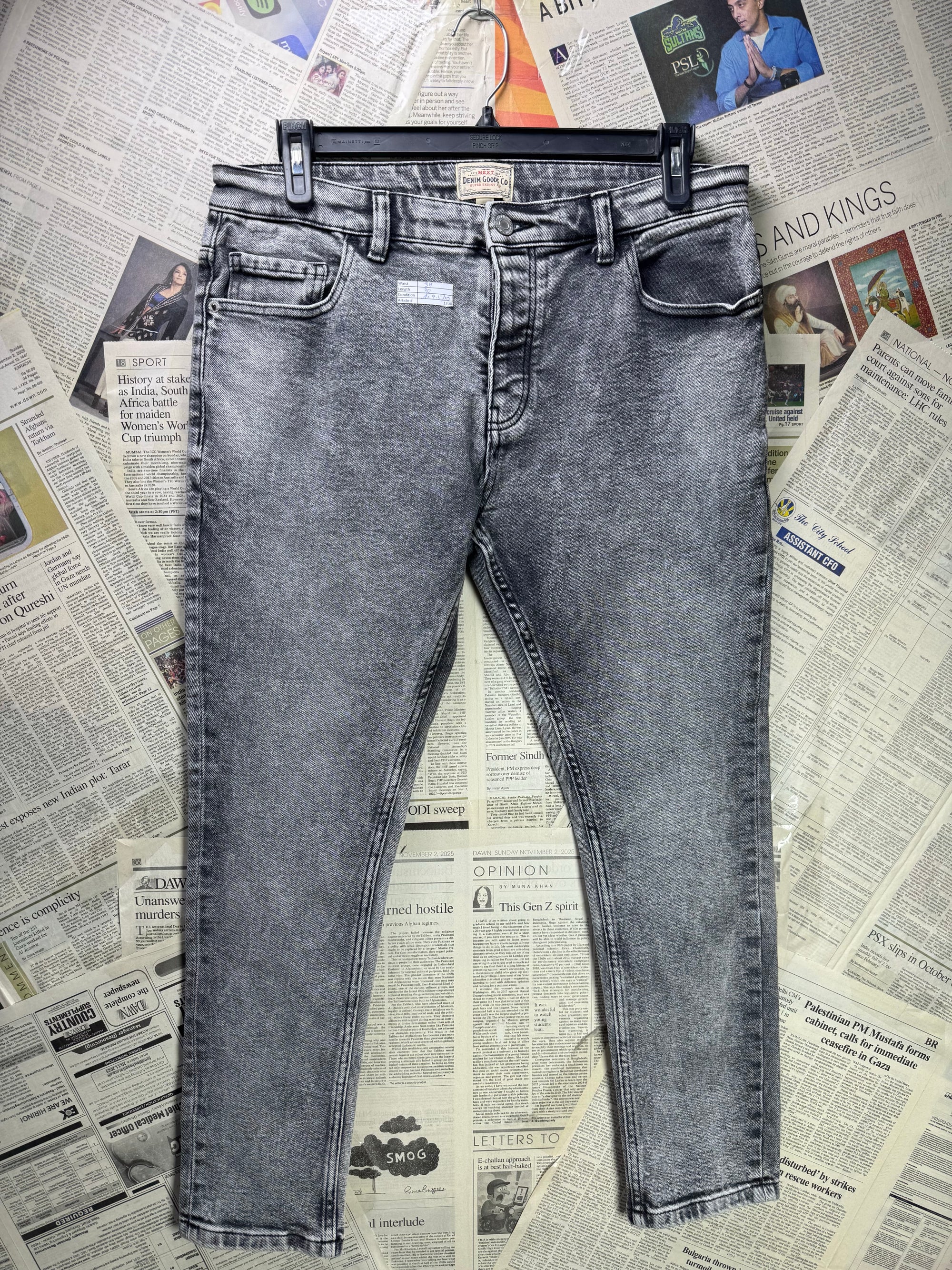 Next® Waist: 34" | Stonewashed | Super Skinny Fit Denim Pants | Cotton - Elastane - Poly | 1300 - Genuine Maal