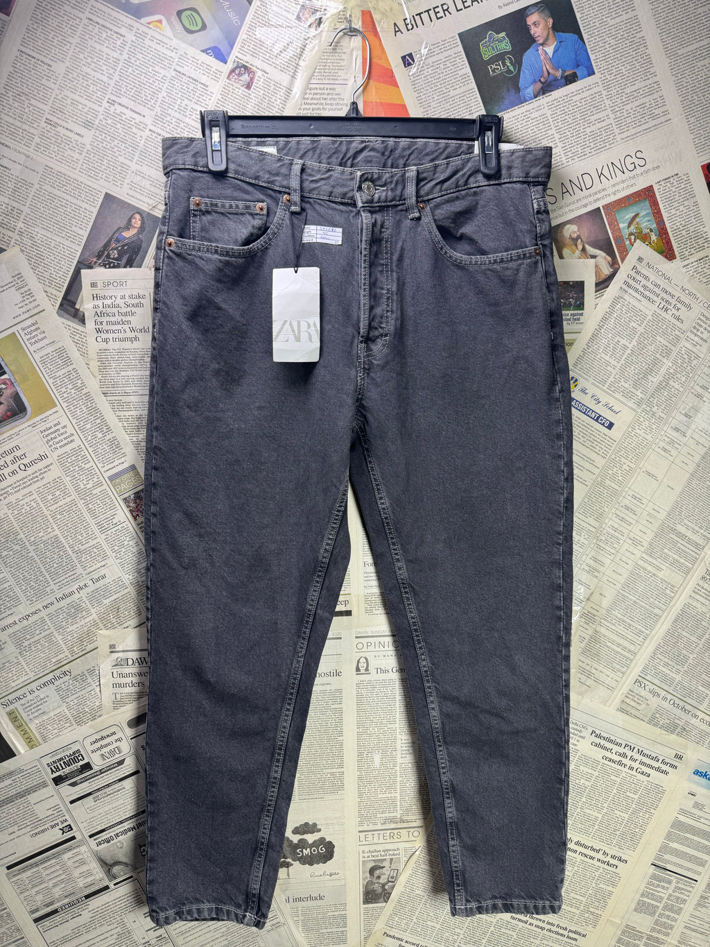 Zara® Waist: 34" to 36" | Stonewashed | Regular Fit Denim Pants | Cotton | 1285 - Genuine Maal