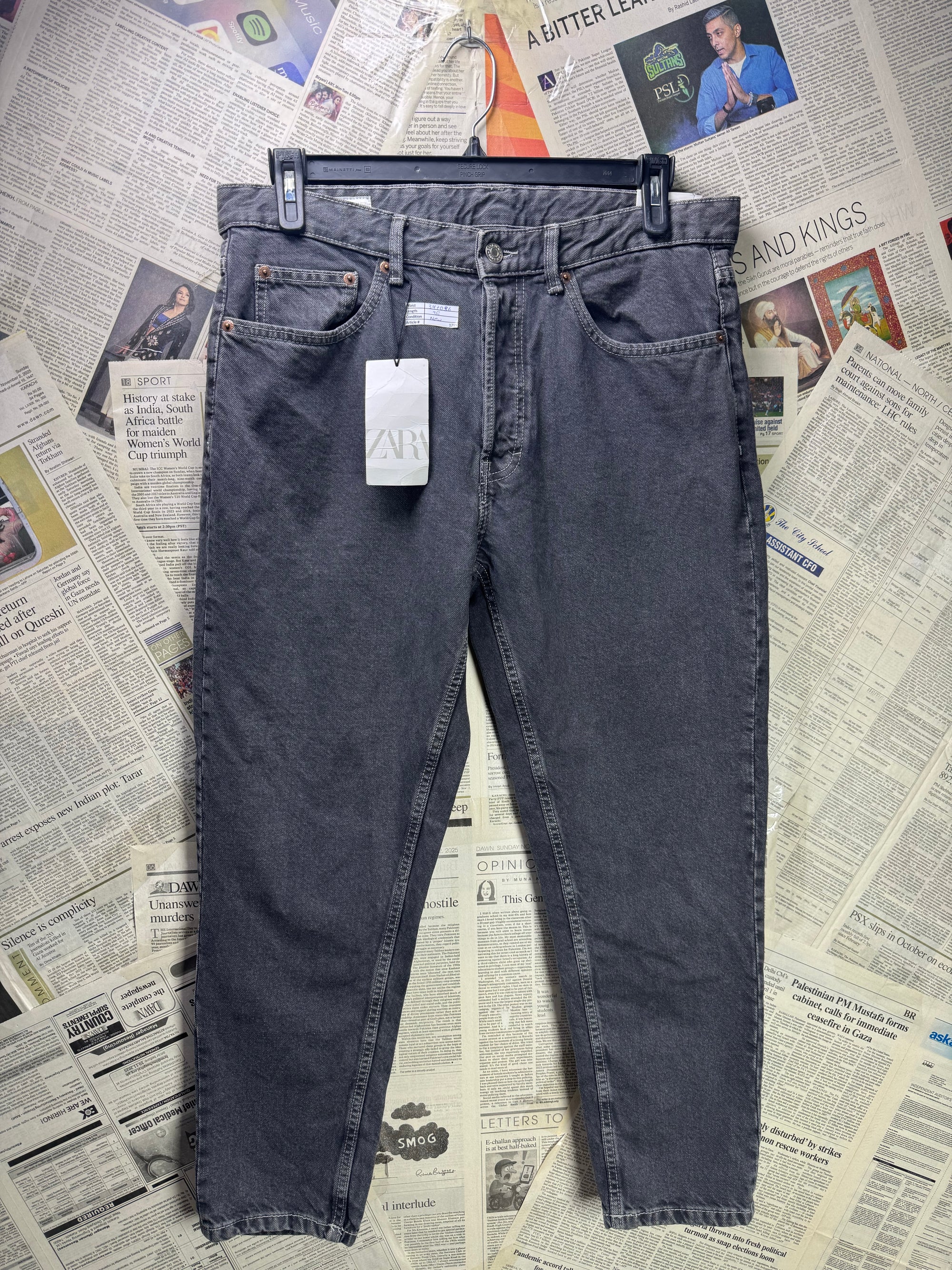 Zara® Waist: 34" to 36" | Stonewashed | Regular Fit Denim Pants | Cotton | 1285 - Genuine Maal