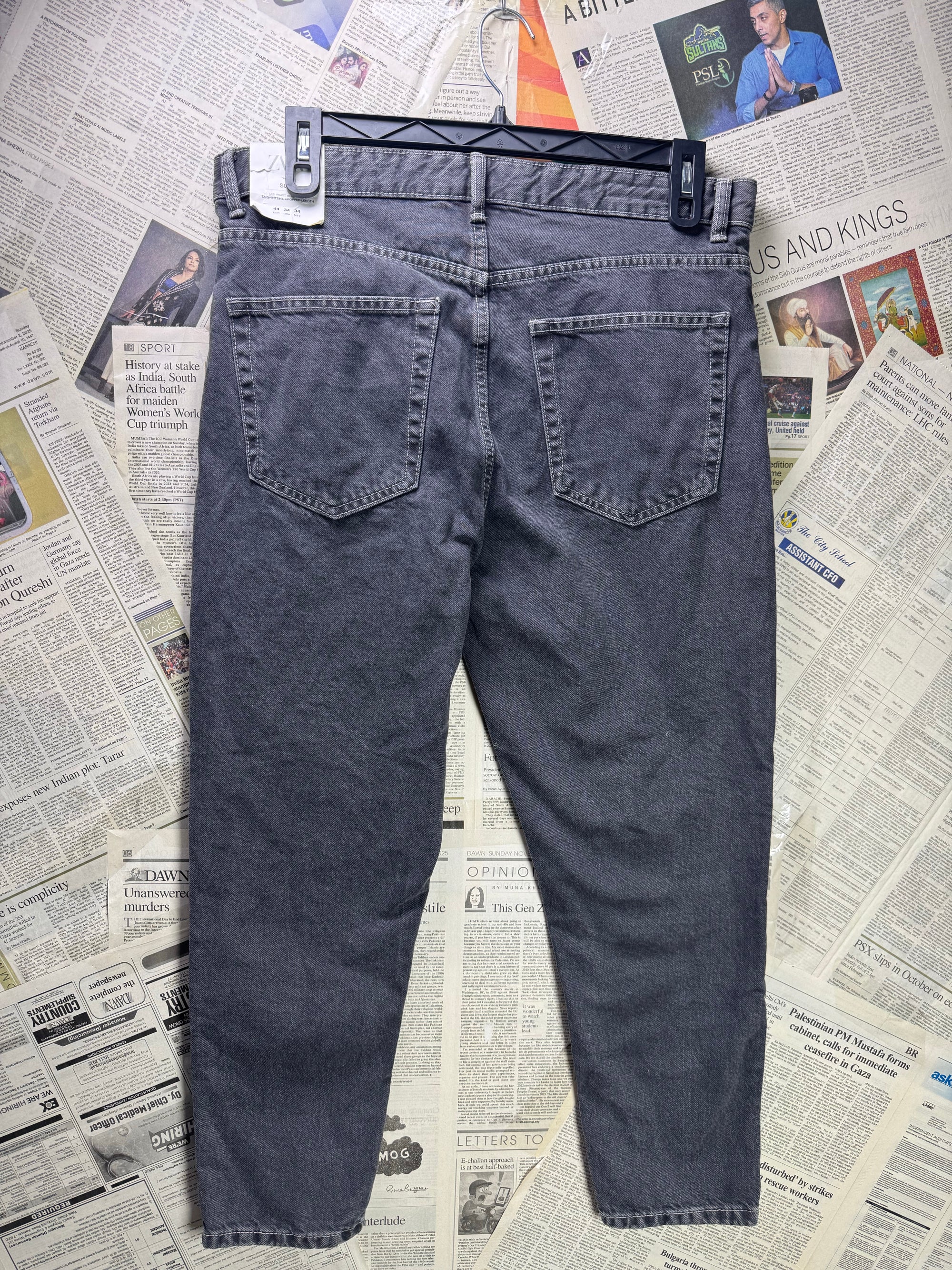 Zara® Waist: 34" to 36" | Stonewashed | Regular Fit Denim Pants | Cotton | 1285 - Genuine Maal