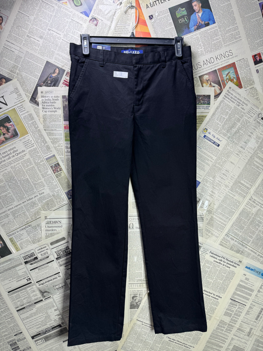 French Toast® Waist: 32" | Black | Relaxed Fit Chino Pants | Cotton - Poly | 1221 - Genuine Maal