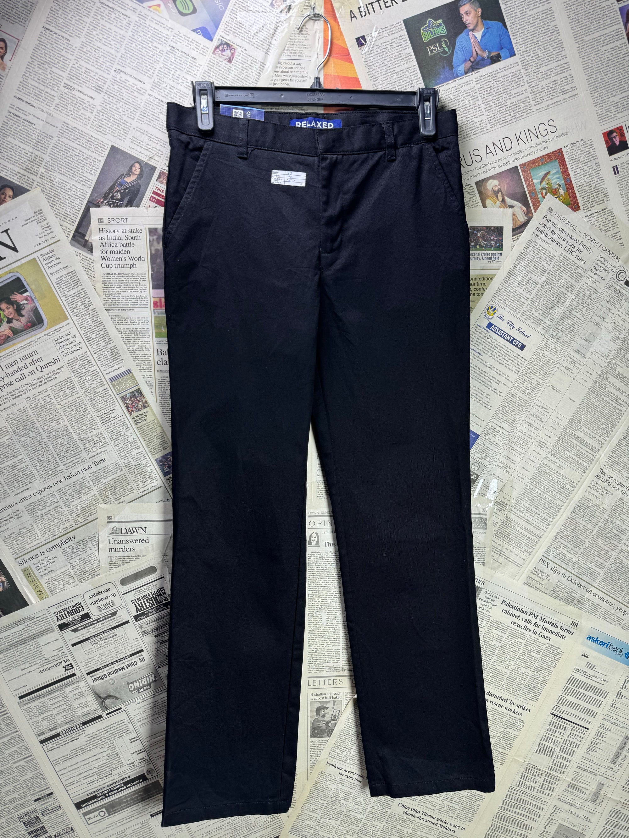 French Toast® Waist: 32" | Black | Relaxed Fit Chino Pants | Cotton - Poly | 1221 - Genuine Maal