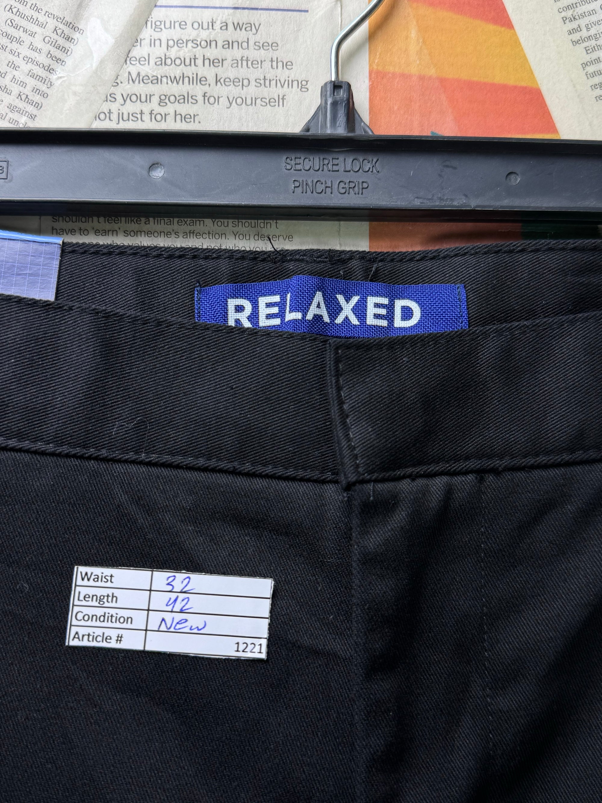 French Toast® Waist: 32" | Black | Relaxed Fit Chino Pants | Cotton - Poly | 1221 - Genuine Maal