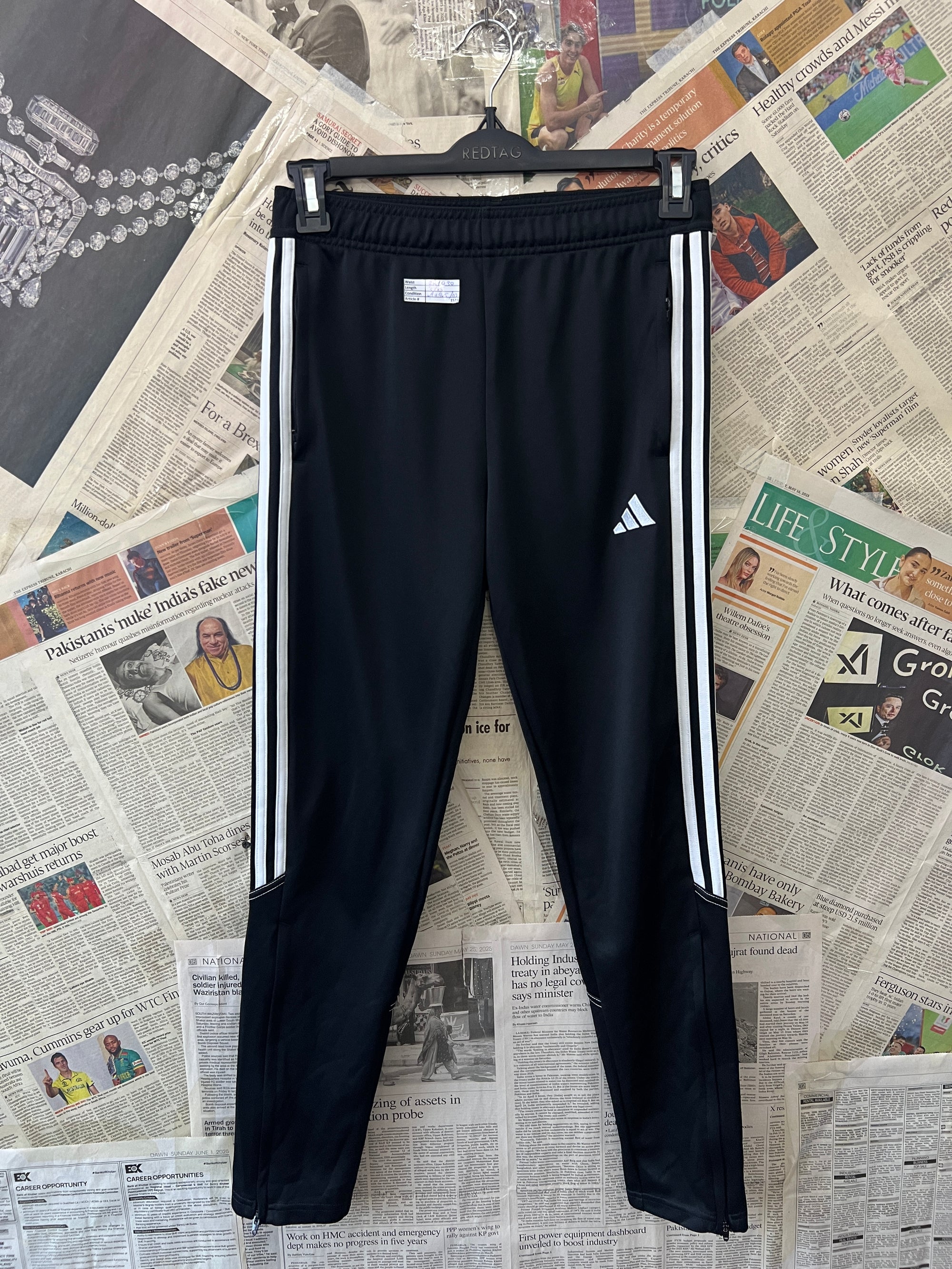 Adid*s® Waist: 28" to 30" | Black | Trouser | 1515 - Genuine Maal