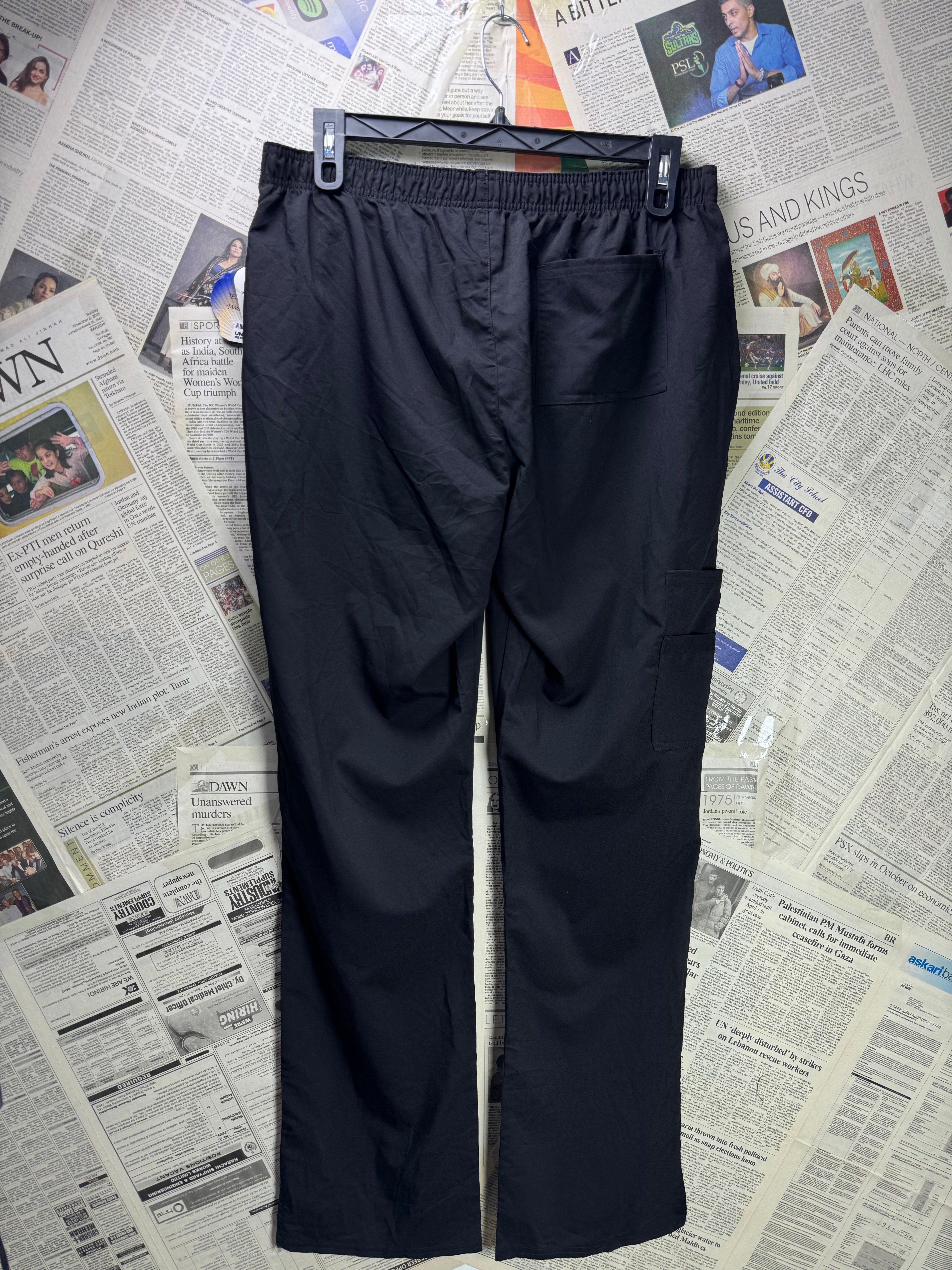 Women - Sanibel Scrubs® Waist: 34" to 36" | Black | Cargo Trousers | Rayon - Poly - Spandex | 1234 - Genuine Maal