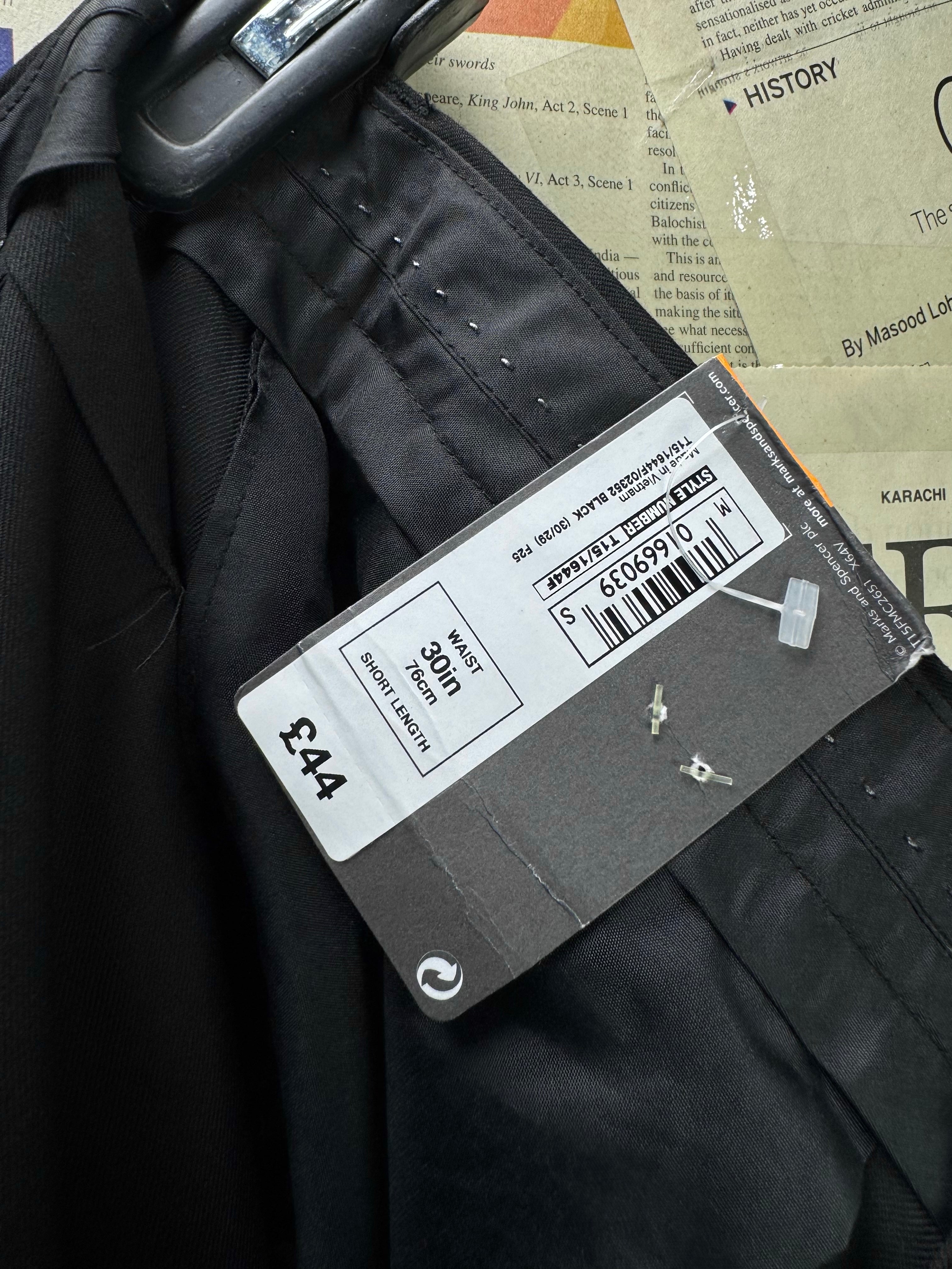 M&S® Waist: 30" | Black | Dress Pants | Poly - Viscose | 2937 - Genuine Maal