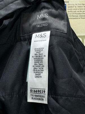 M&S® Waist: 30" | Black | Dress Pants | Poly - Viscose | 2937 - Genuine Maal