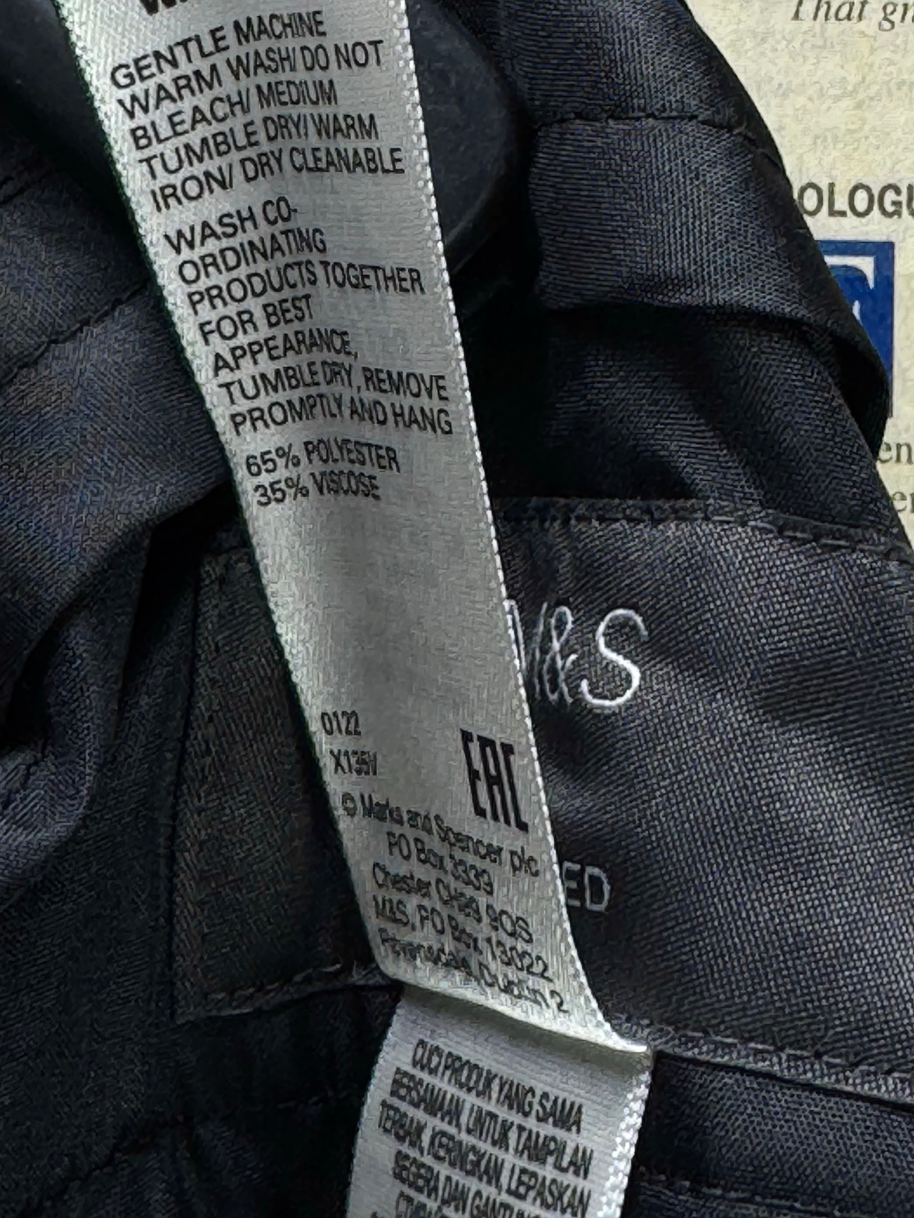 M&S® Waist: 30" | Black | Dress Pants | Poly - Viscose | 2937 - Genuine Maal