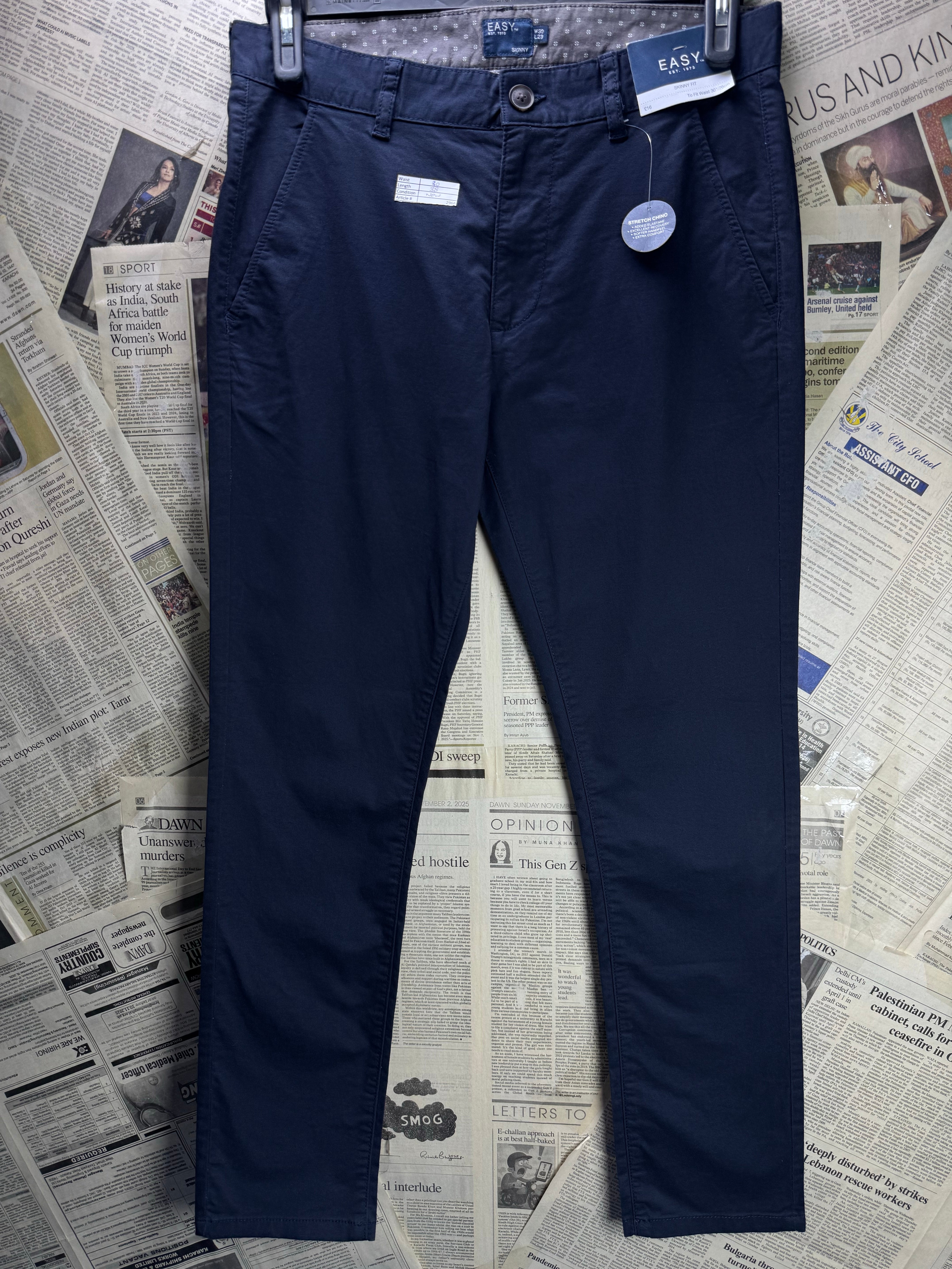Easy® Waist: 30" | Blue | Skinny Fit Chino Pant | 2966 - Genuine Maal